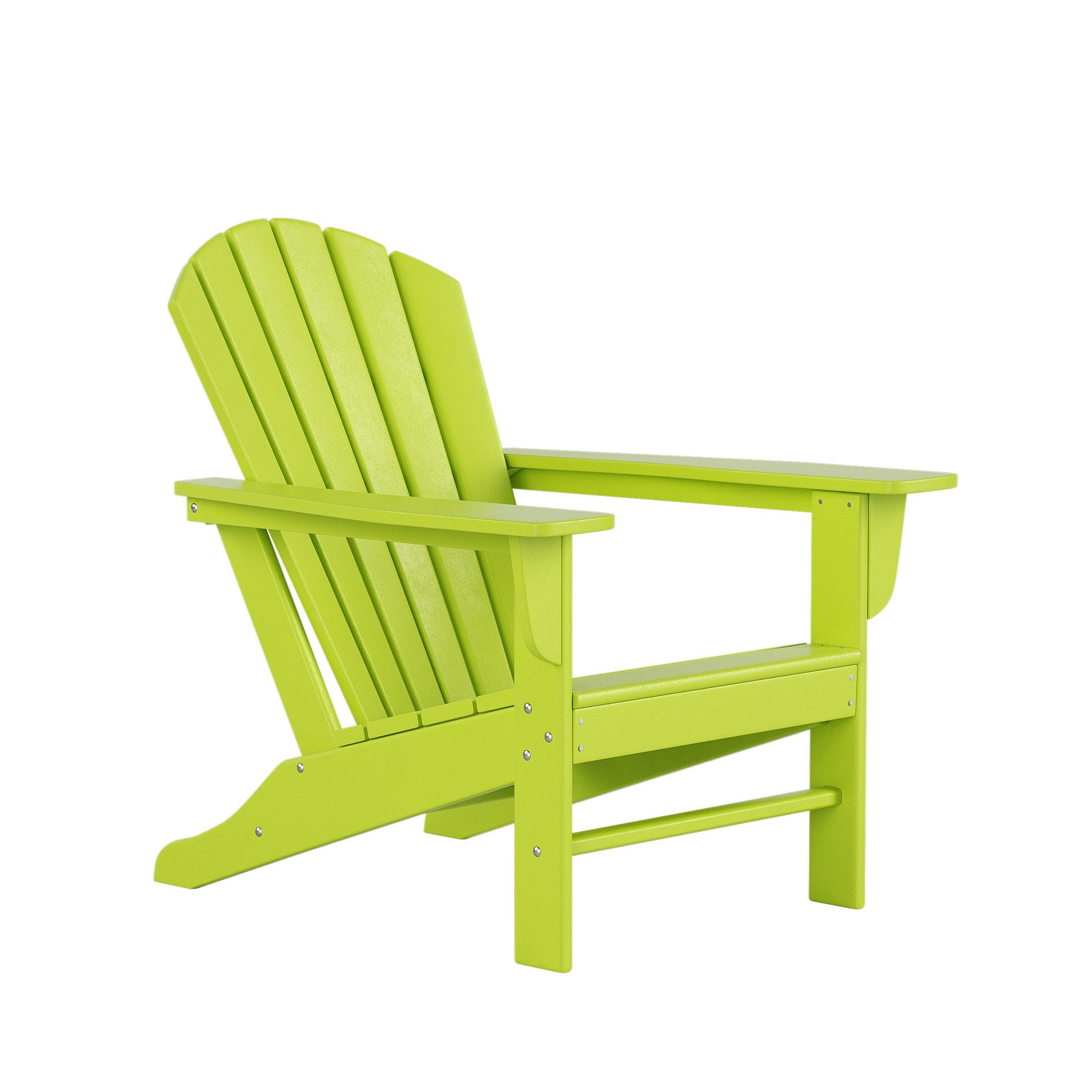 Portside 3-Piece Set Classic Outdoor Adirondack Chair with Round Side Table - Costaelm