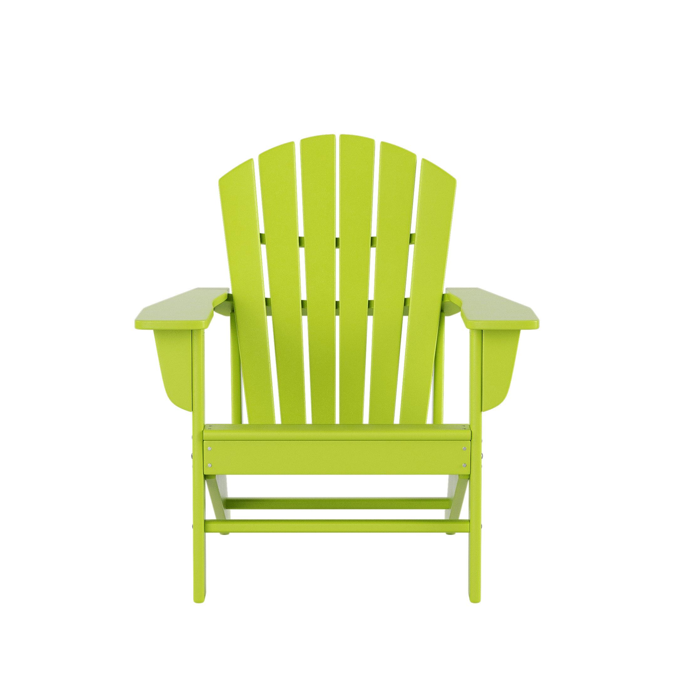 Portside 3-Piece Set Classic Outdoor Adirondack Chair with Round Side Table - Costaelm