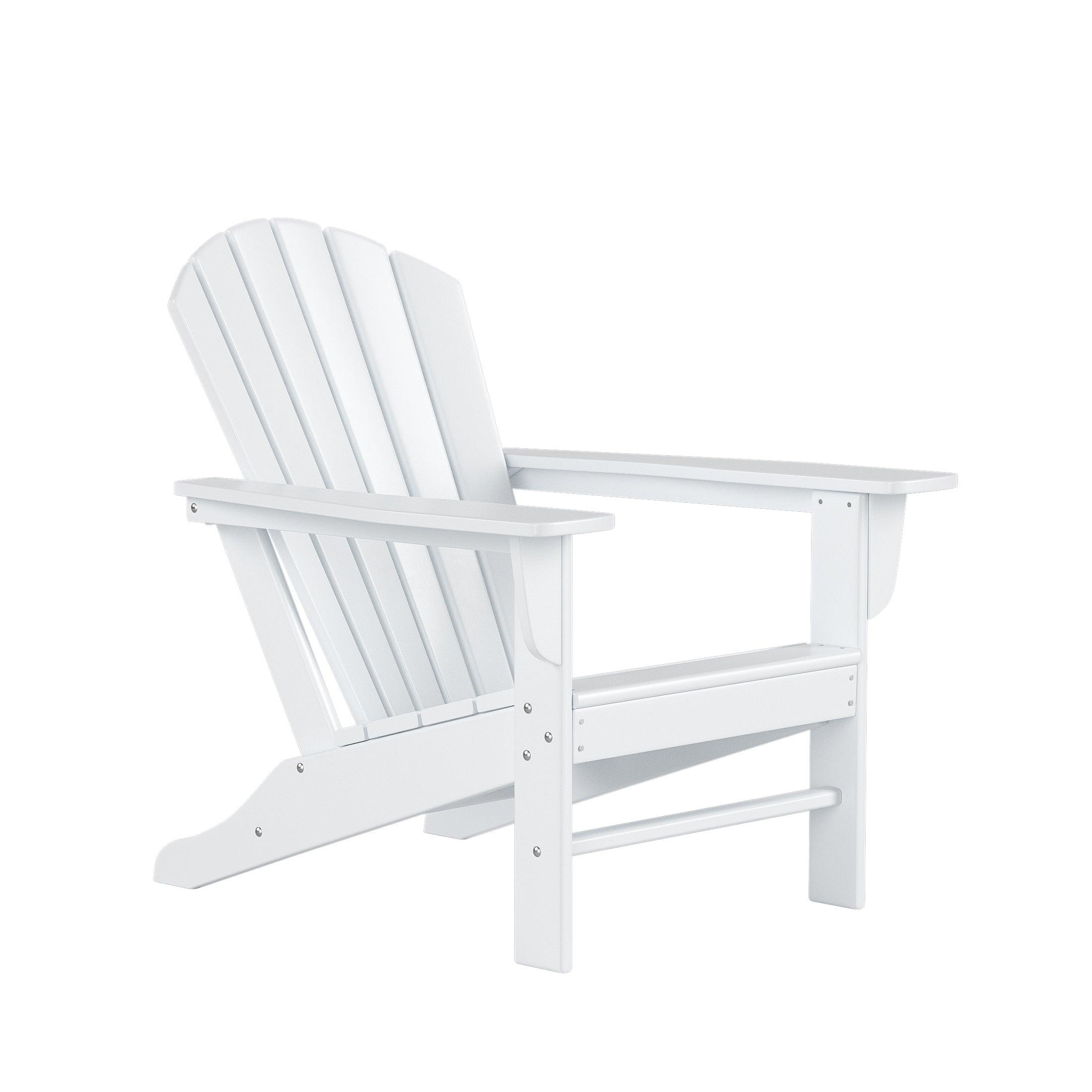 Portside 3-Piece Set Classic Outdoor Adirondack Chair with Round Side Table - Costaelm