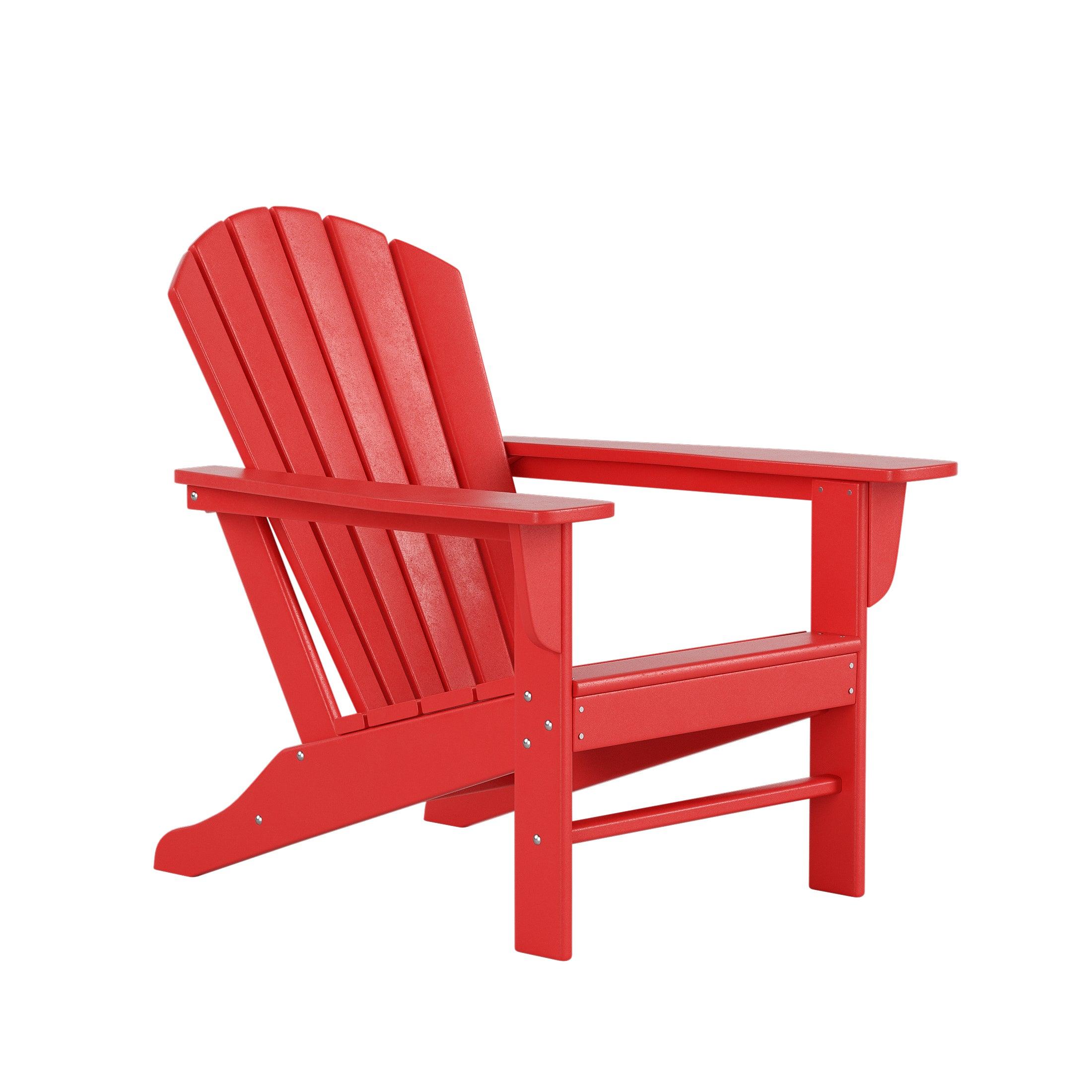 Portside 3-Piece Set Classic Outdoor Adirondack Chair with Round Side Table - Costaelm