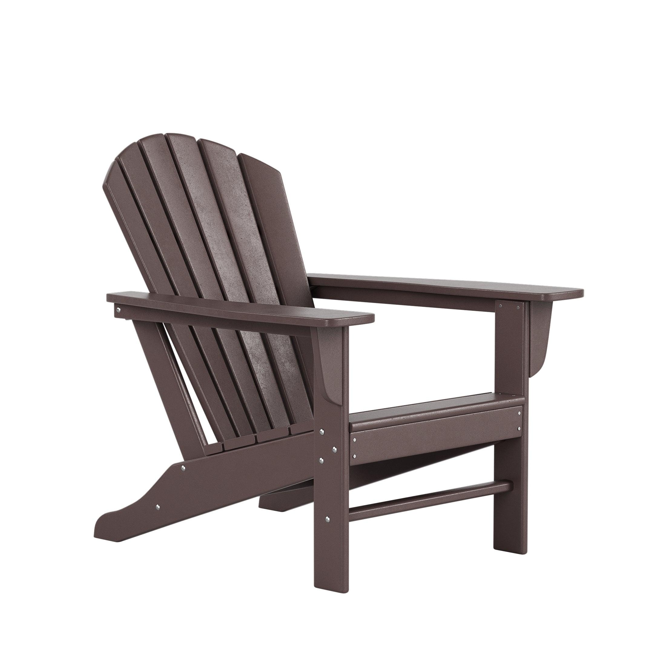 Portside 3-Piece Set Classic Outdoor Adirondack Chair with Round Side Table - Costaelm