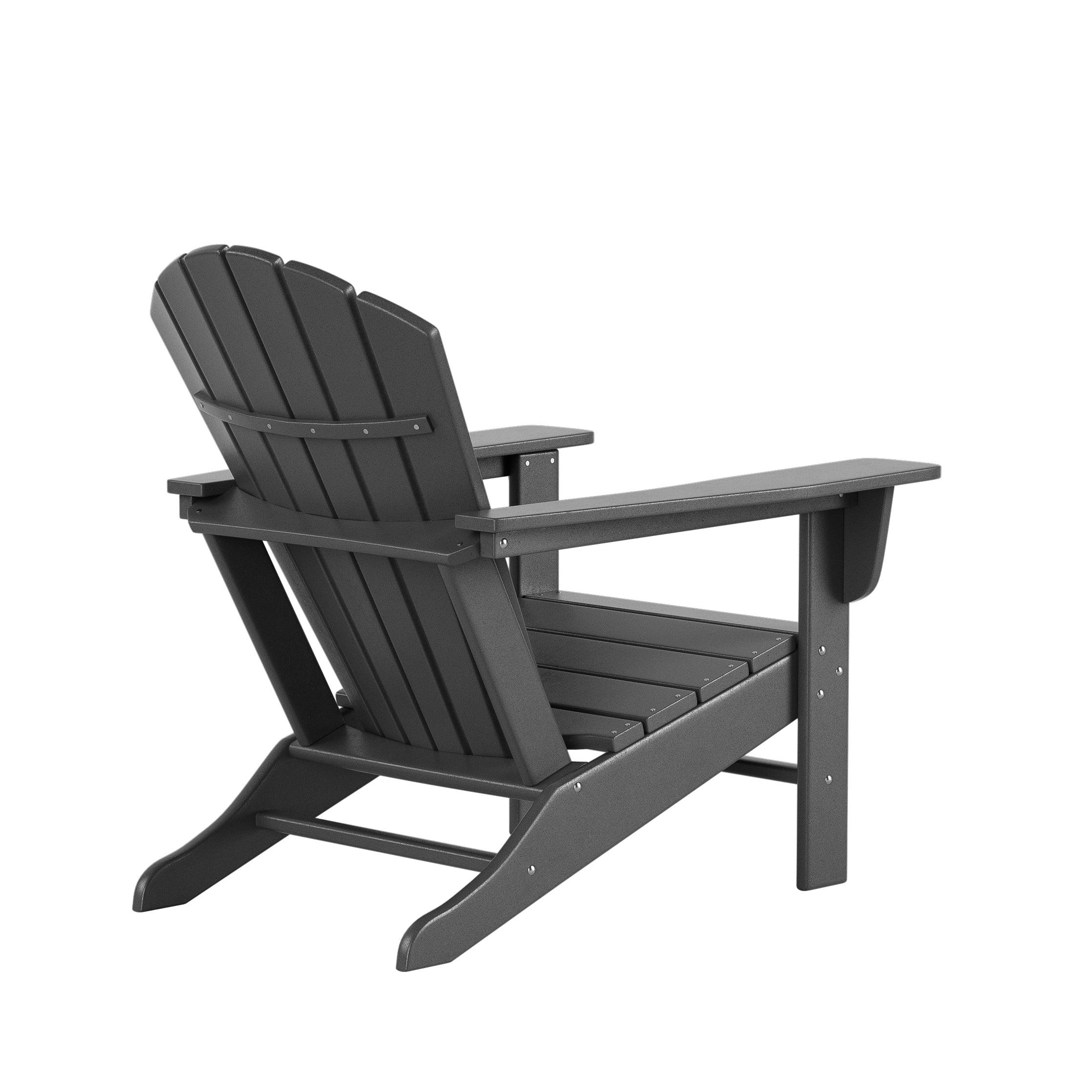 Portside 4-Piece Set Classic Outdoor Adirondack Chair with Footrest Ottoman - Costaelm