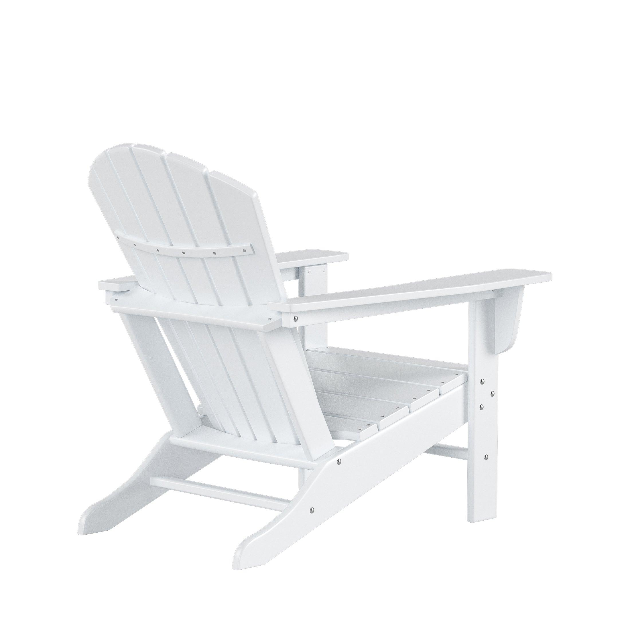 Portside 4-Piece Set Classic Outdoor Adirondack Chair with Footrest Ottoman - Costaelm