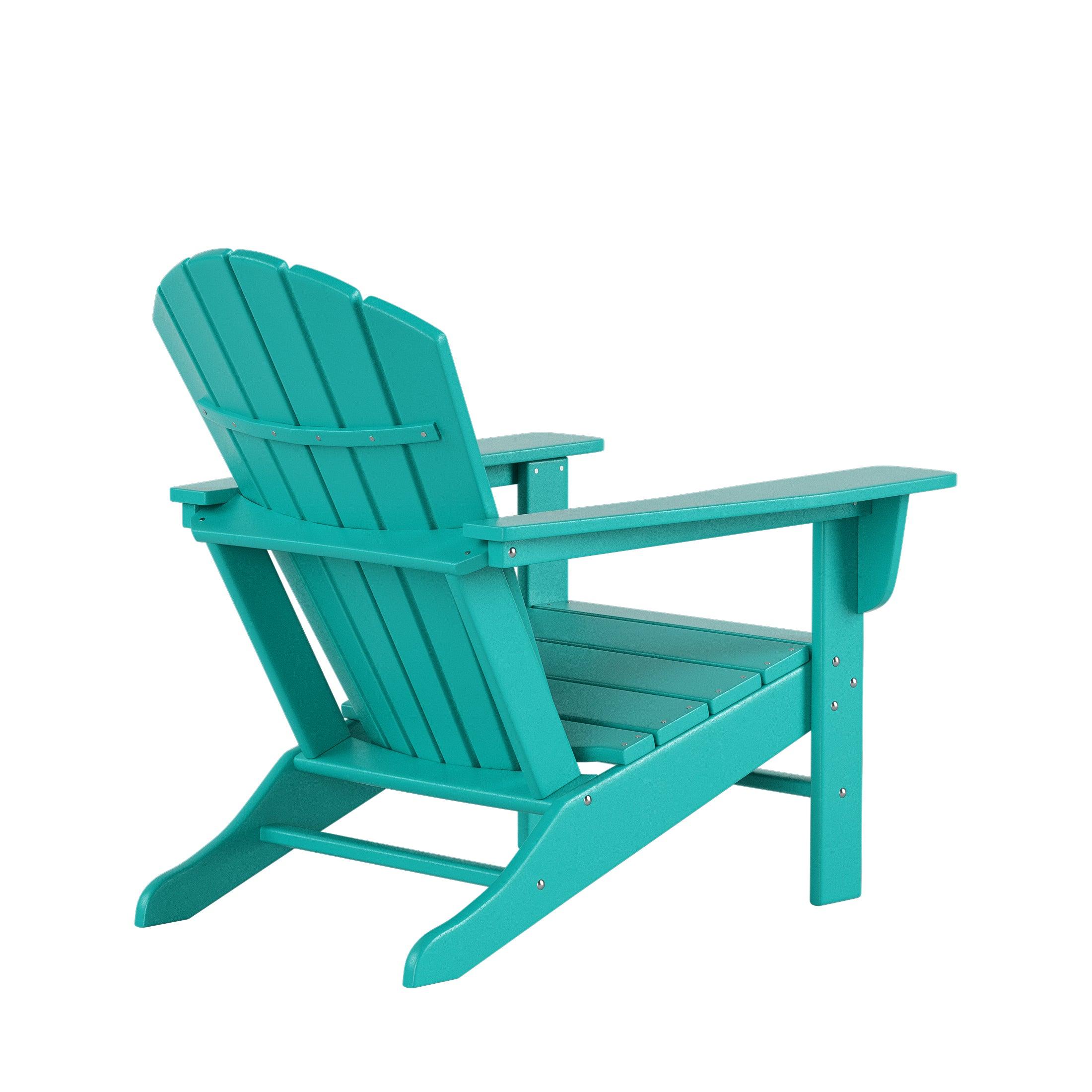 Portside 4-Piece Set Classic Outdoor Adirondack Chair with Footrest Ottoman - Costaelm