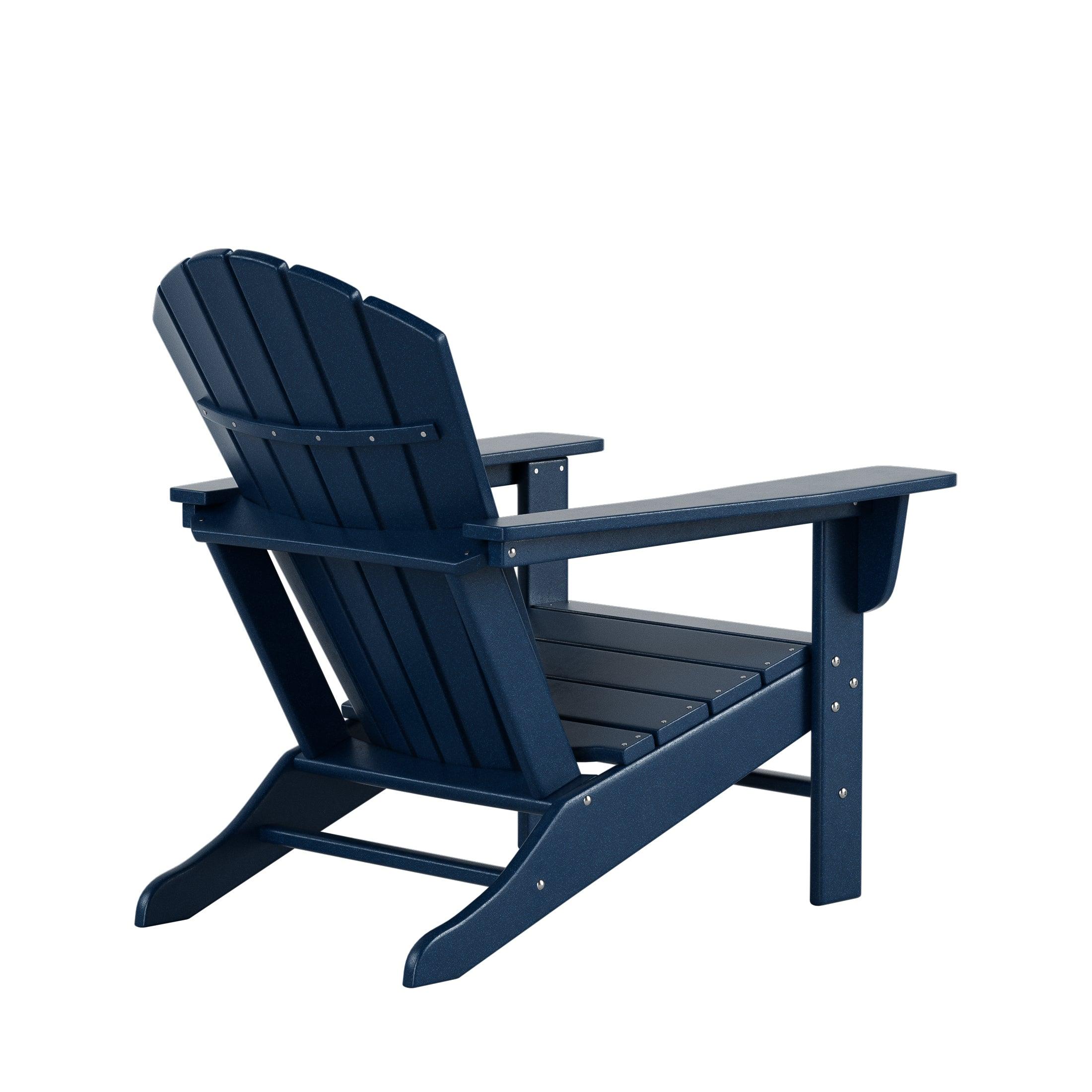 Portside 4-Piece Set Classic Outdoor Adirondack Chair with Footrest Ottoman - Costaelm