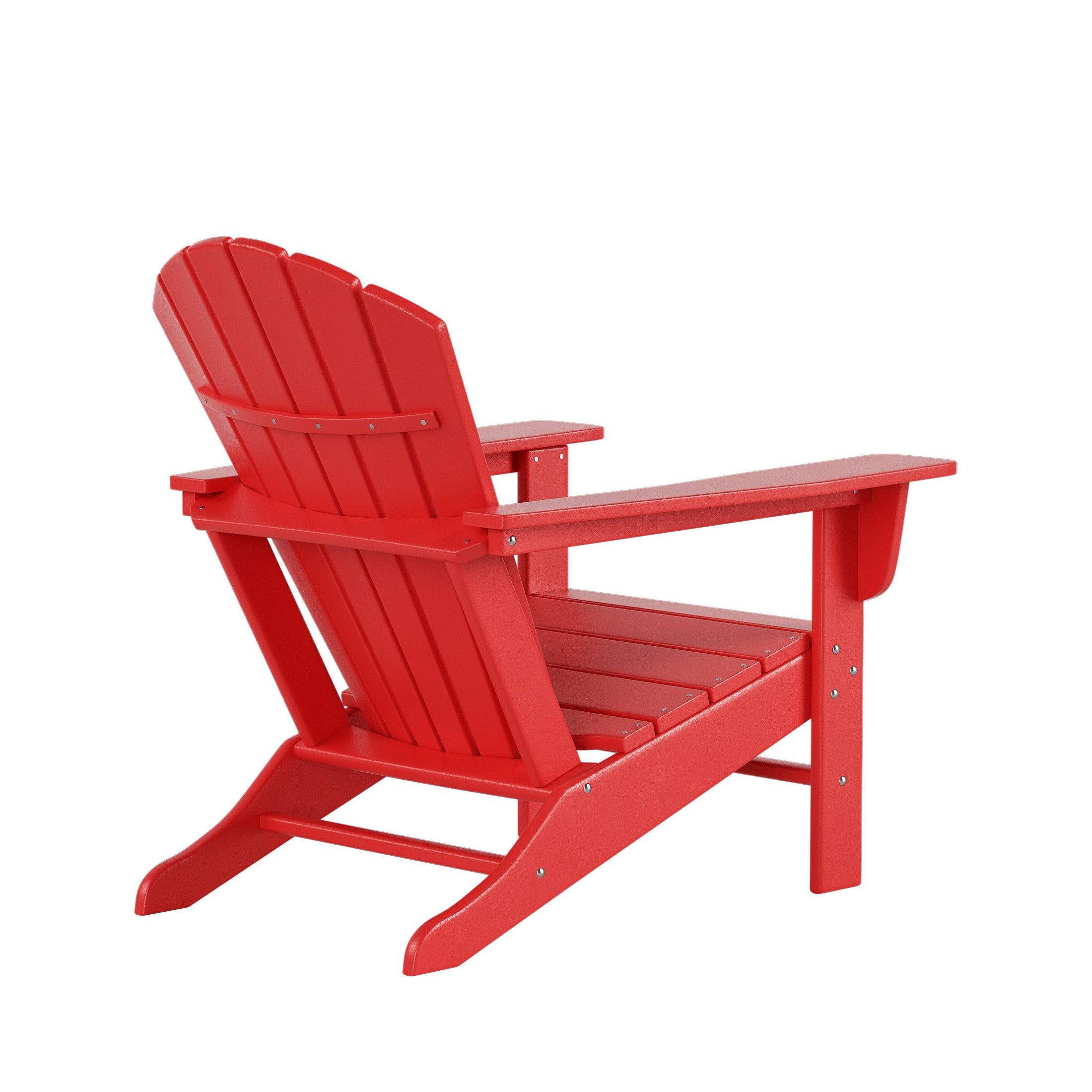 Portside 4-Piece Set Classic Outdoor Adirondack Chair with Footrest Ottoman - Costaelm