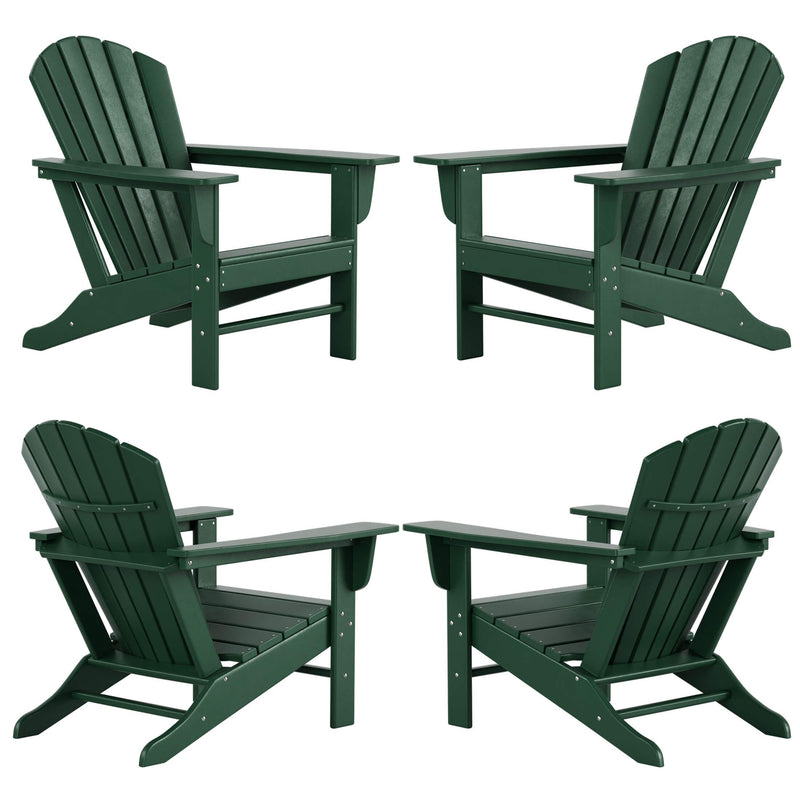 Portside Outdoor Adirondack Chair with Round Fire Pit Table Sets - Costaelm