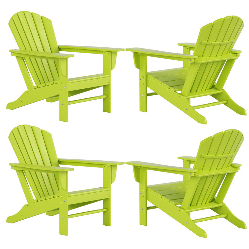 Portside Outdoor Adirondack Chair with Round Fire Pit Table Sets - Costaelm