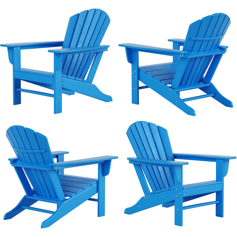 Portside Outdoor Adirondack Chair with Round Fire Pit Table Sets - Costaelm