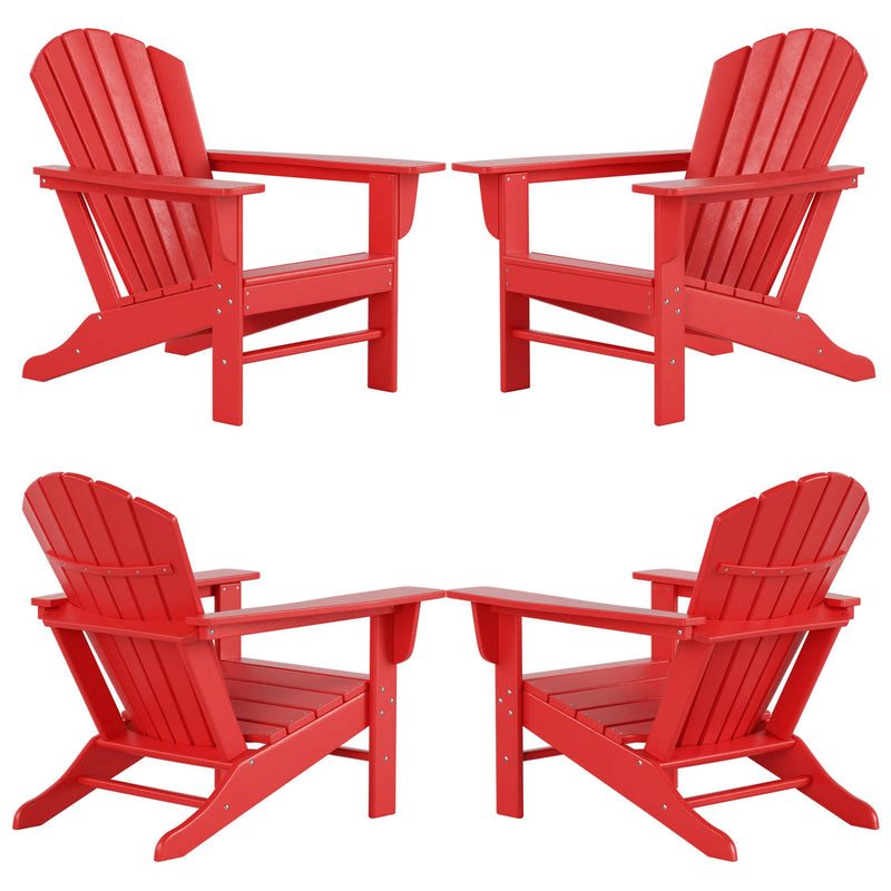 Portside Outdoor Adirondack Chair with Round Fire Pit Table Sets - Costaelm