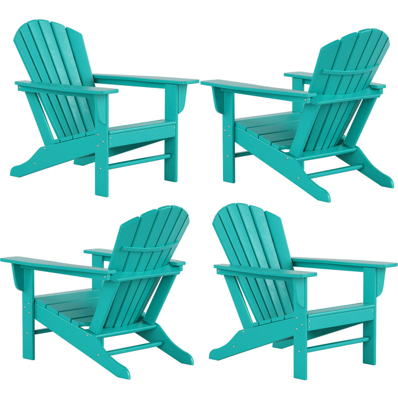 Portside Outdoor Adirondack Chair with Round Fire Pit Table Sets - Costaelm