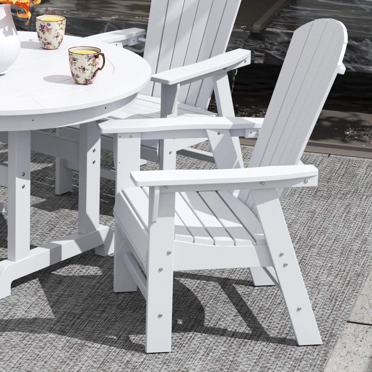 Portside Outdoor Patio Seashell Back Adirondack Dining Chair - Costaelm