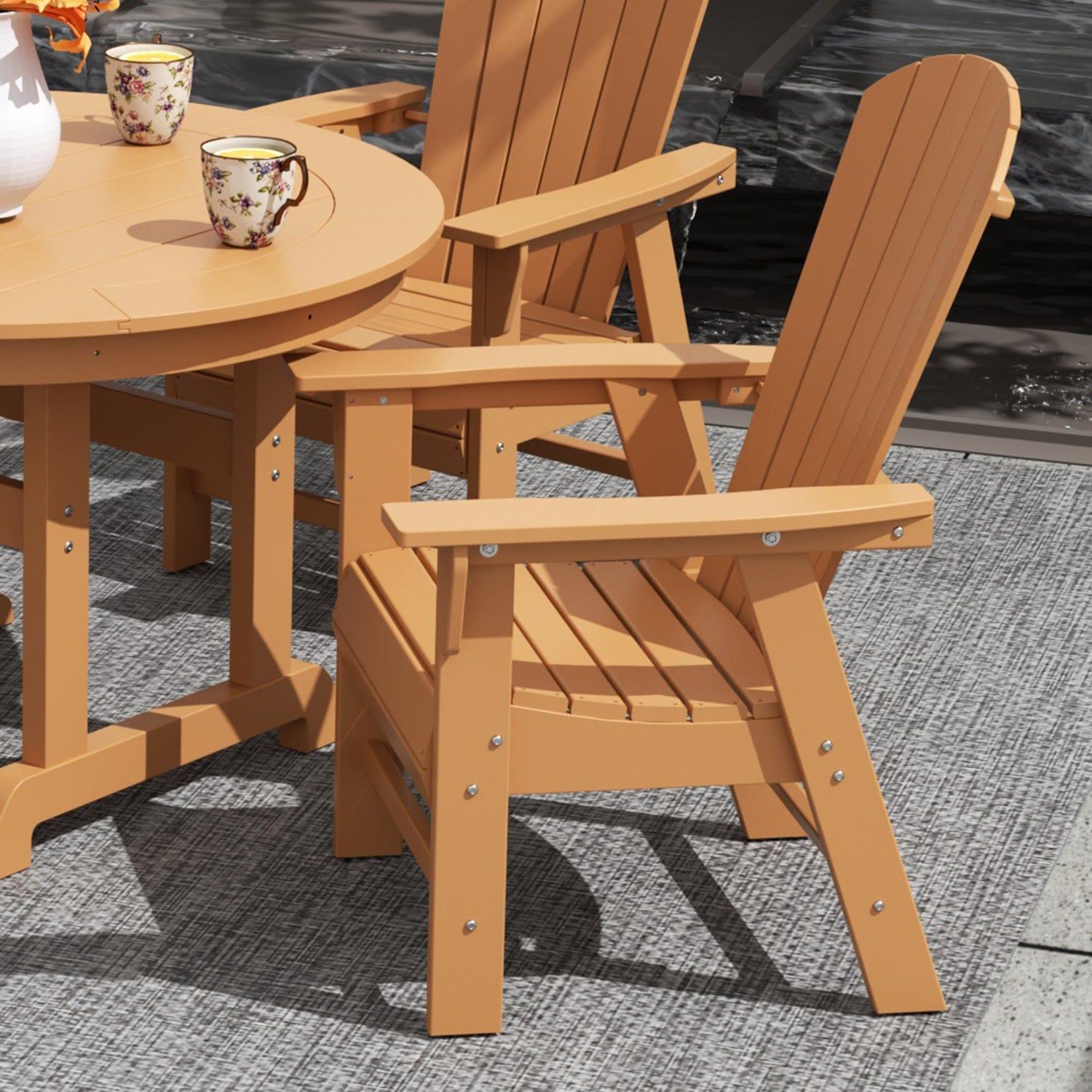 Portside Outdoor Patio Seashell Back Adirondack Dining Chair - Costaelm