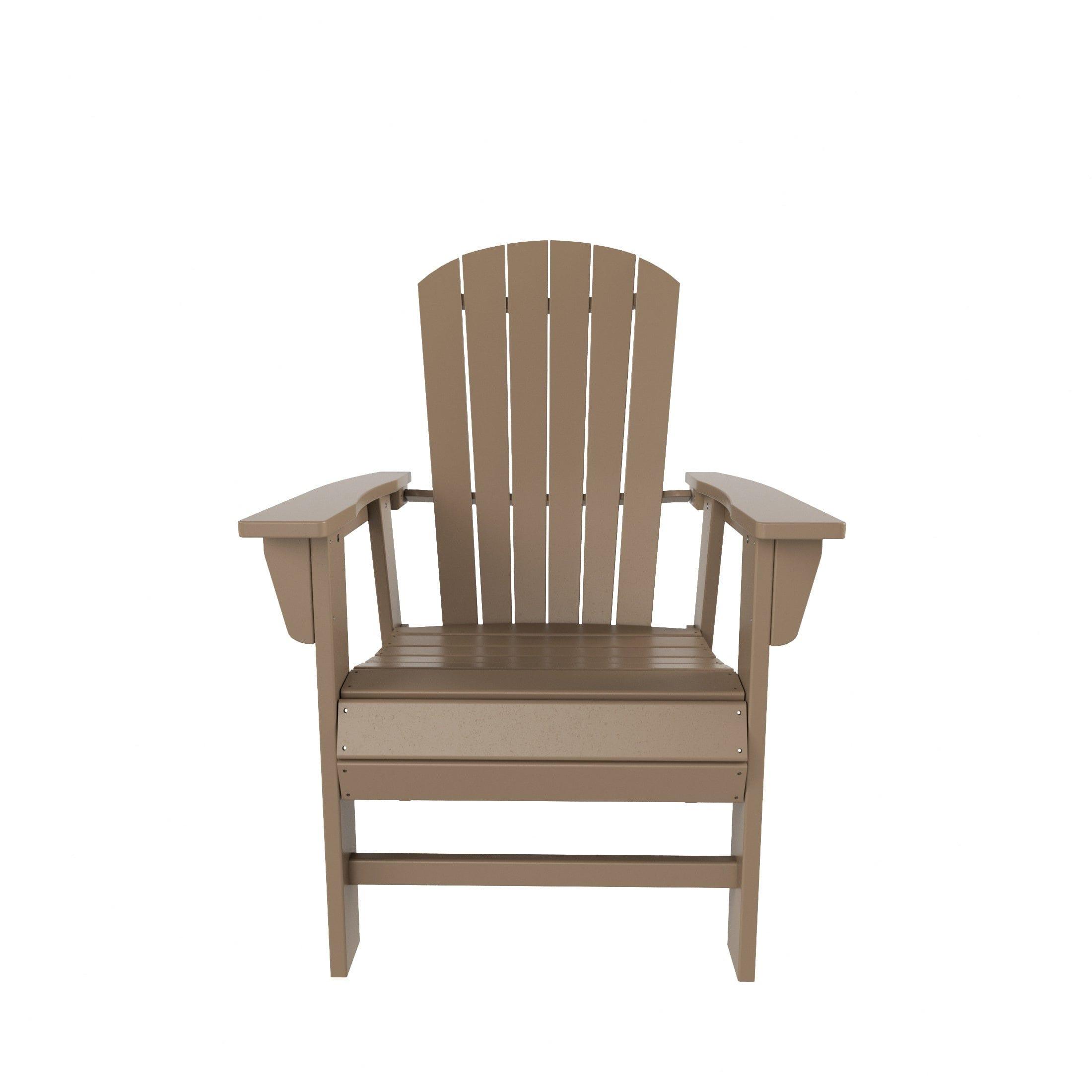 Portside Outdoor Patio Seashell Back Adirondack Dining Chair - Costaelm