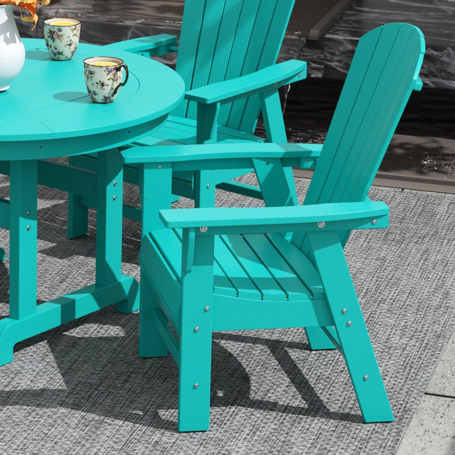 Portside Outdoor Patio Seashell Back Adirondack Dining Chair - Costaelm