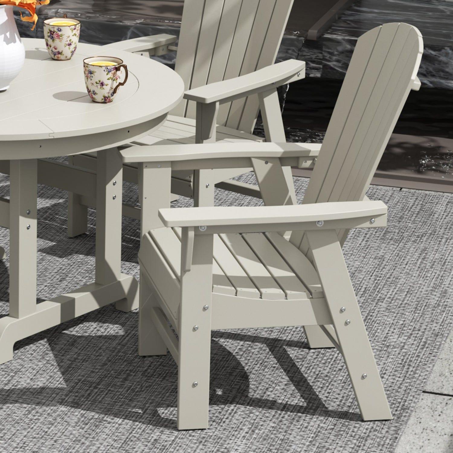 Portside Outdoor Patio Seashell Back Adirondack Dining Chair - Costaelm