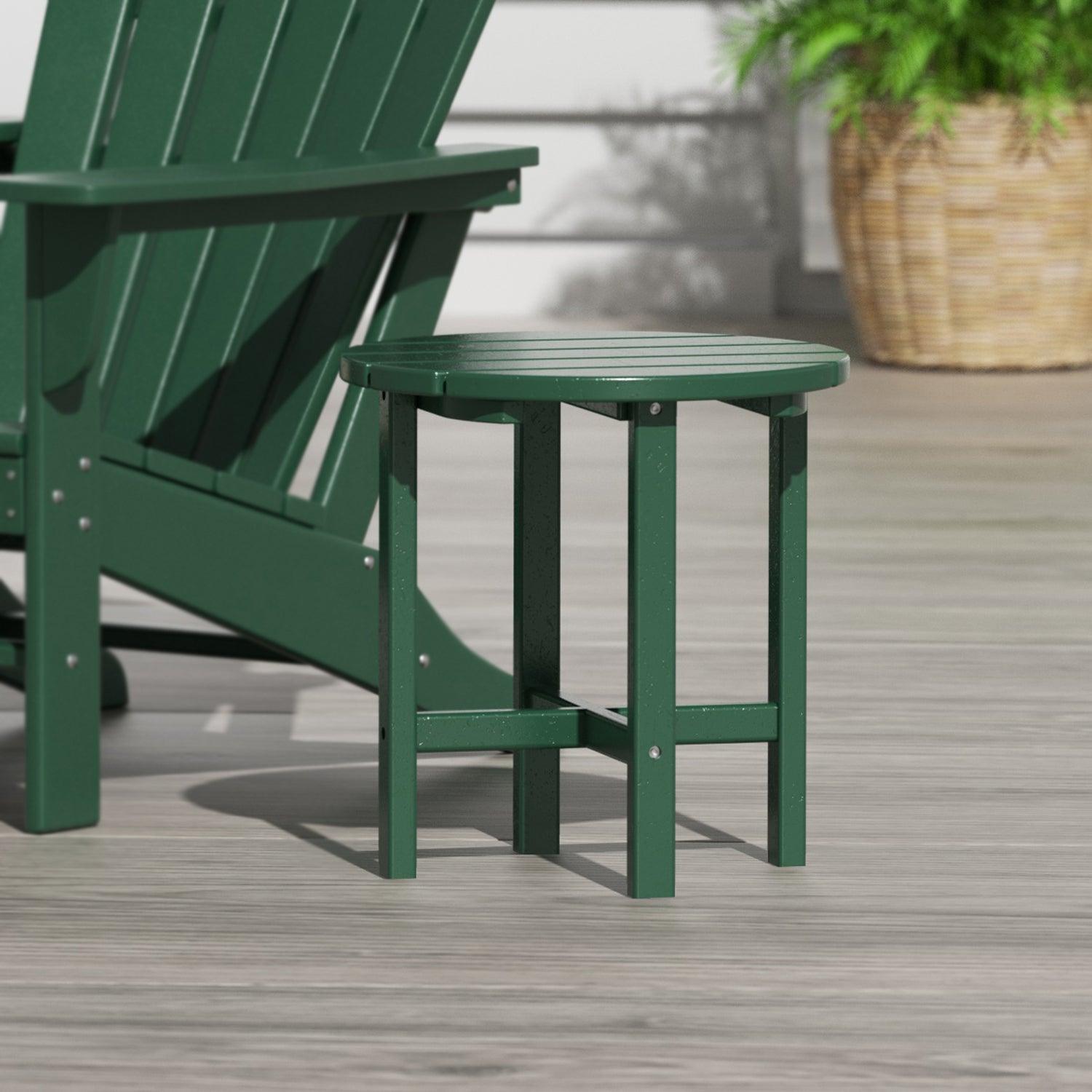 Portside Patio Adirondack Round Outdoor Side Table - Costaelm