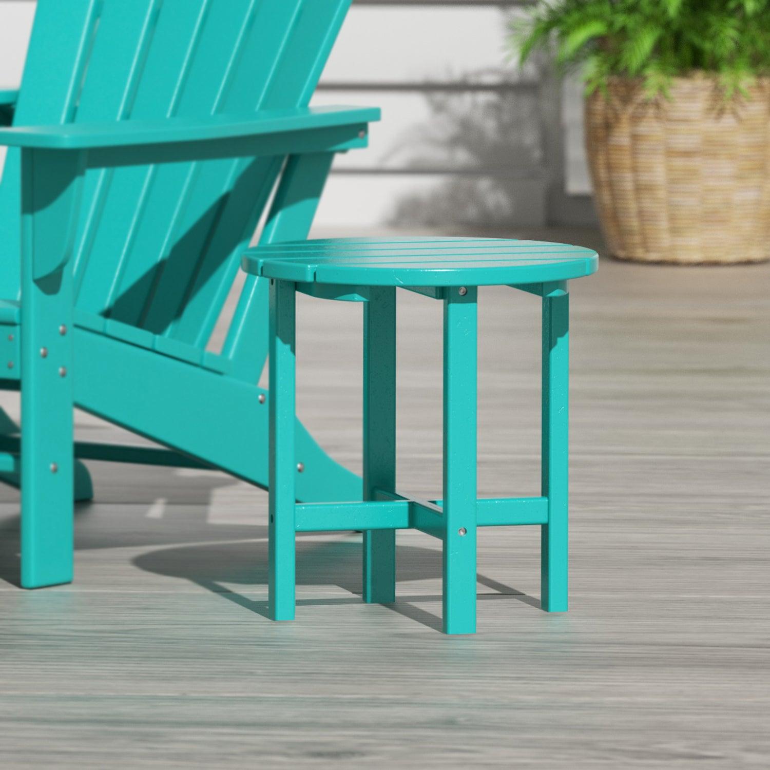 Portside Patio Adirondack Round Outdoor Side Table - Costaelm