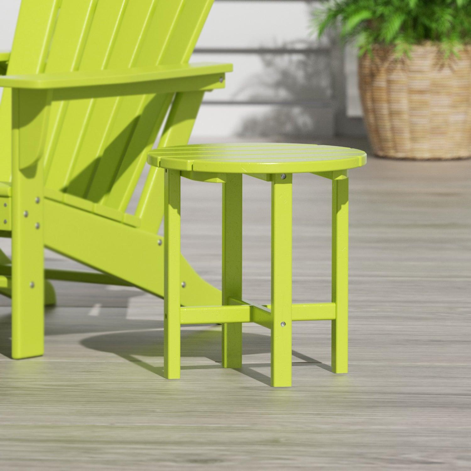 Portside Patio Adirondack Round Outdoor Side Table - Costaelm