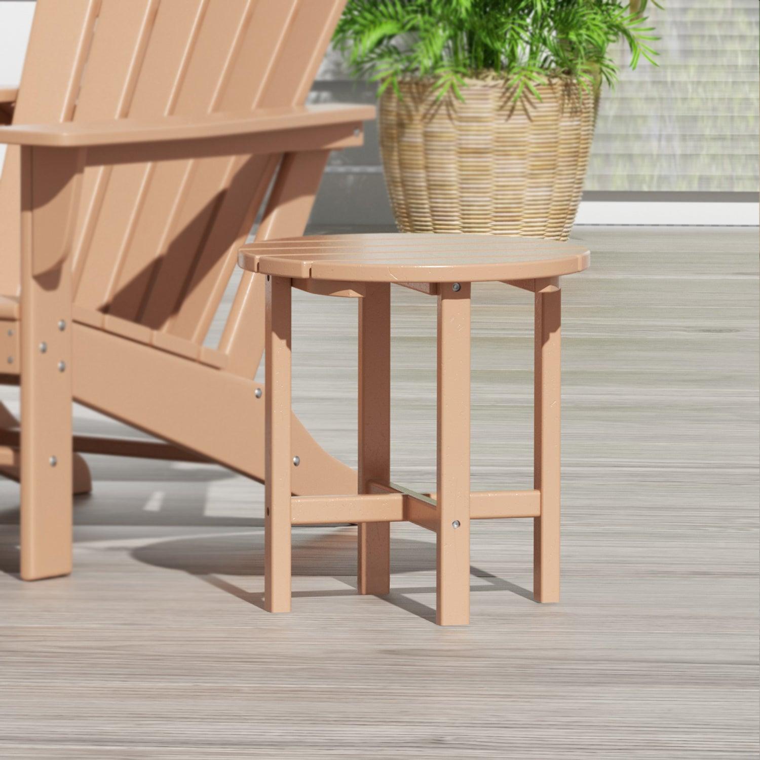 Portside Patio Adirondack Round Outdoor Side Table - Costaelm