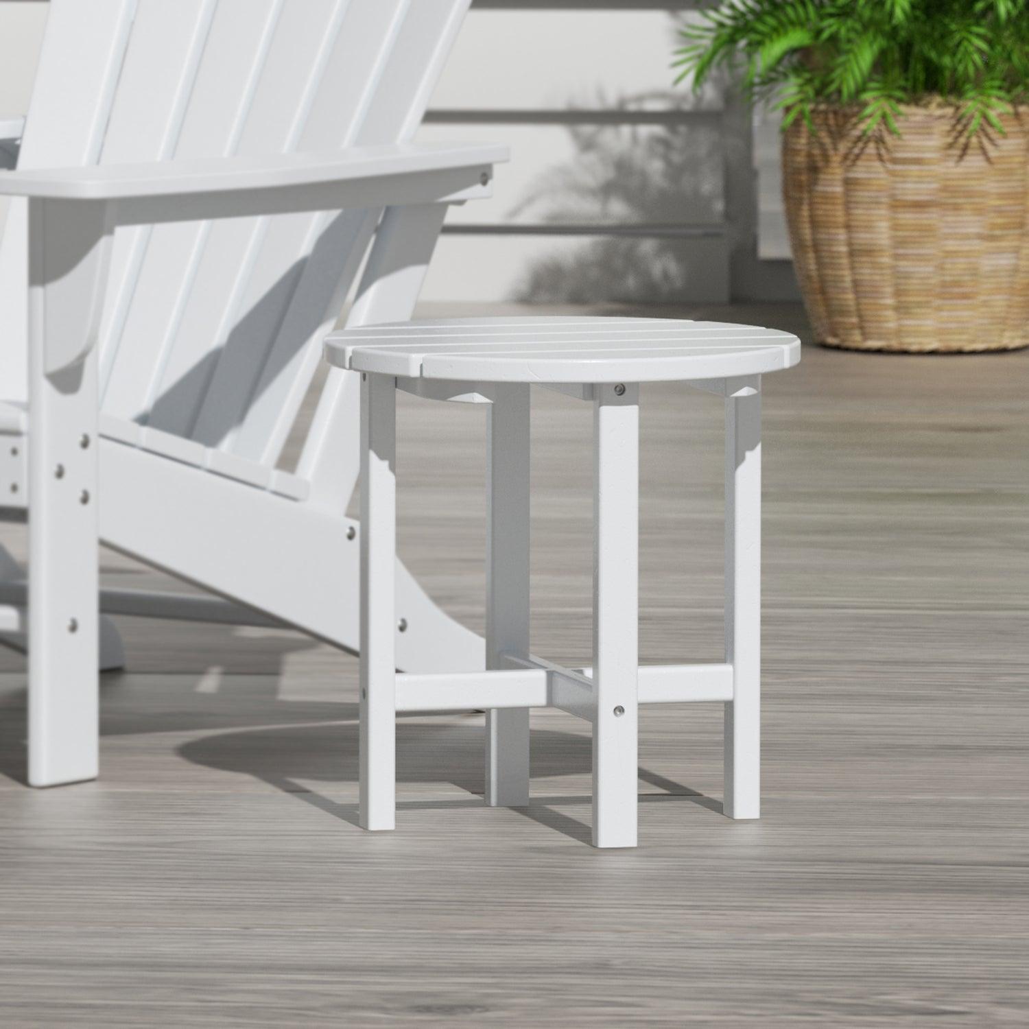 Portside Patio Adirondack Round Outdoor Side Table - Costaelm