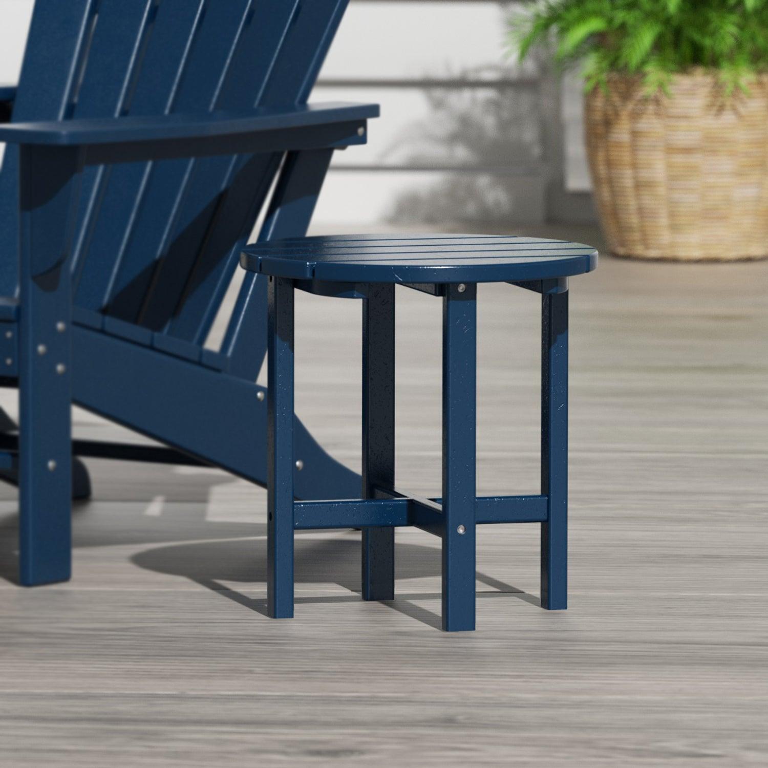 Portside Patio Adirondack Round Outdoor Side Table - Costaelm