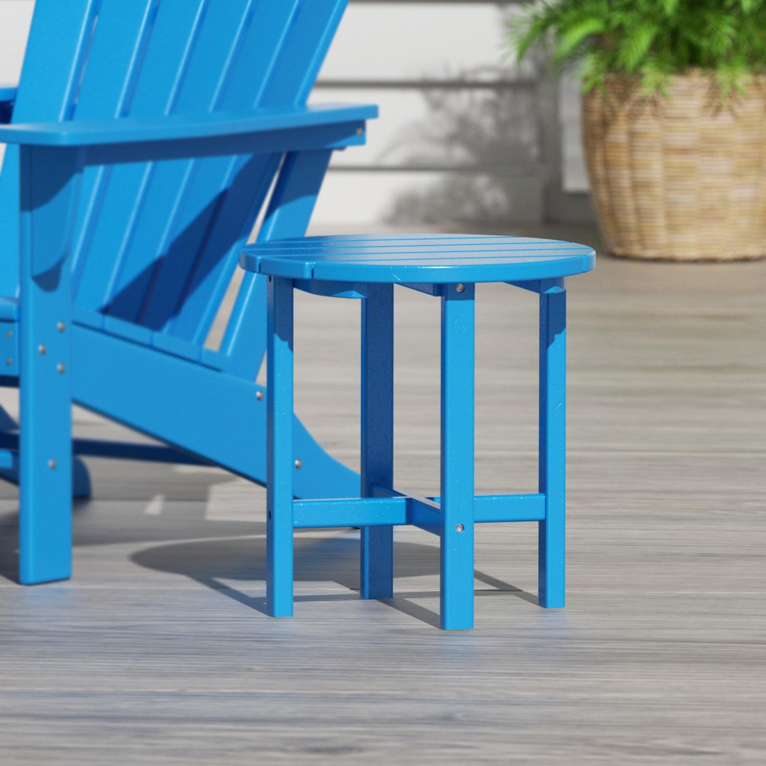 Portside Patio Adirondack Round Outdoor Side Table - Costaelm