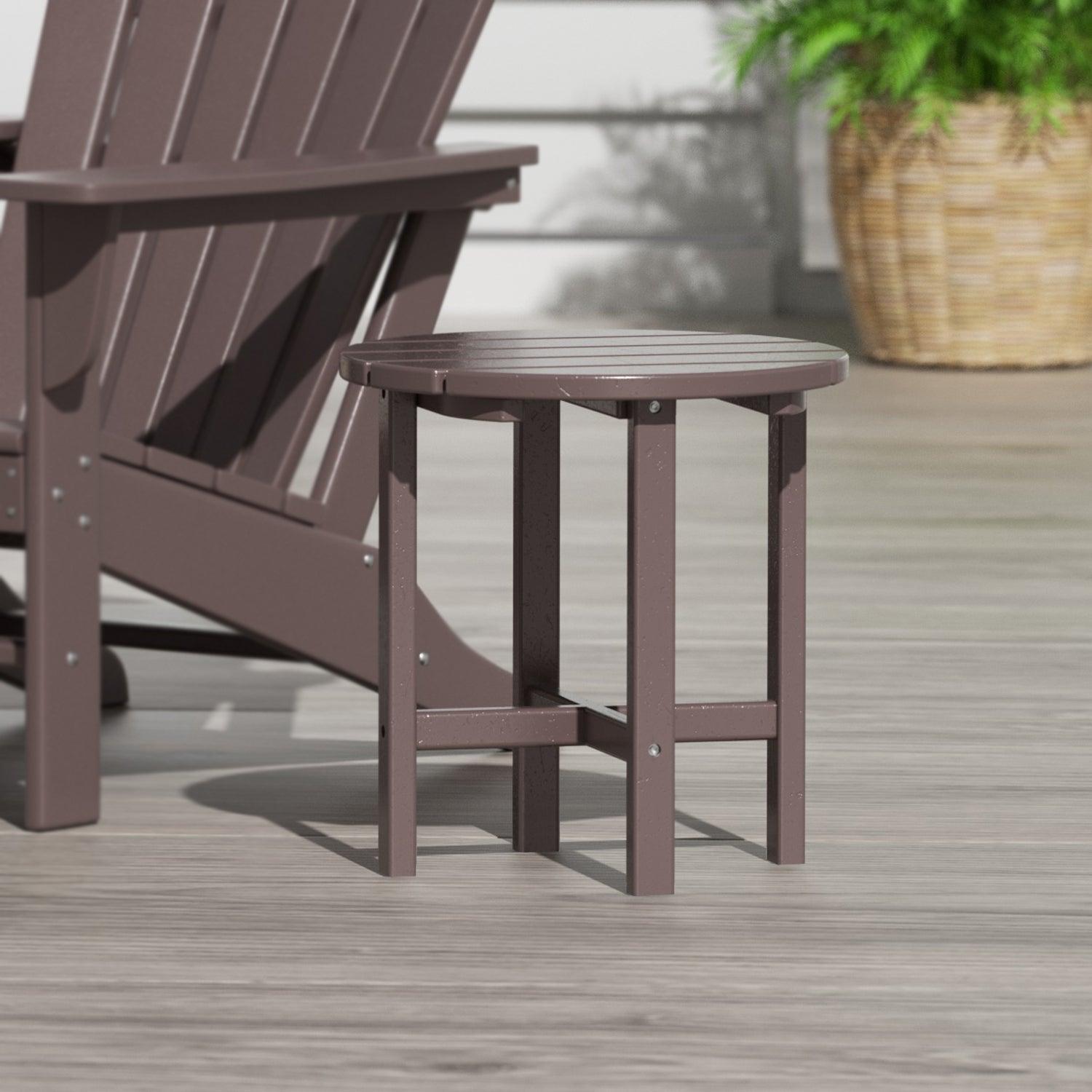 Portside Patio Adirondack Round Outdoor Side Table - Costaelm