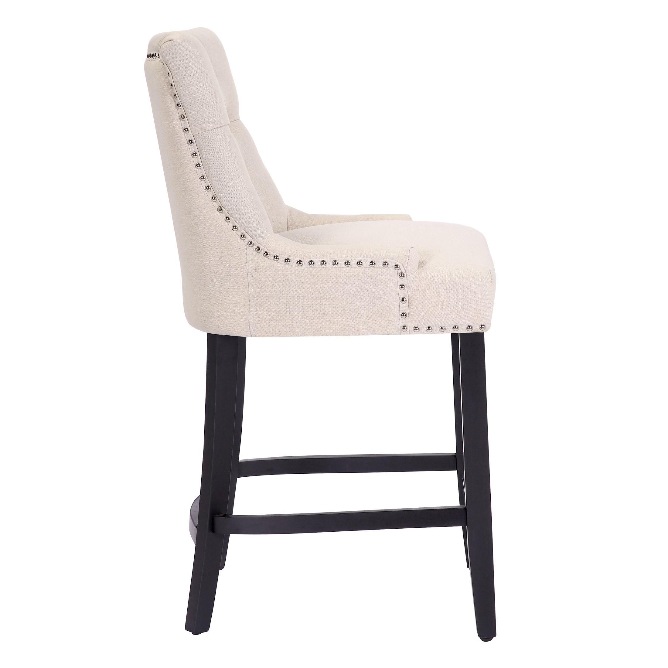 Bellmount 24" Upholstered Tufted Wingback Counter Stool - Costaelm