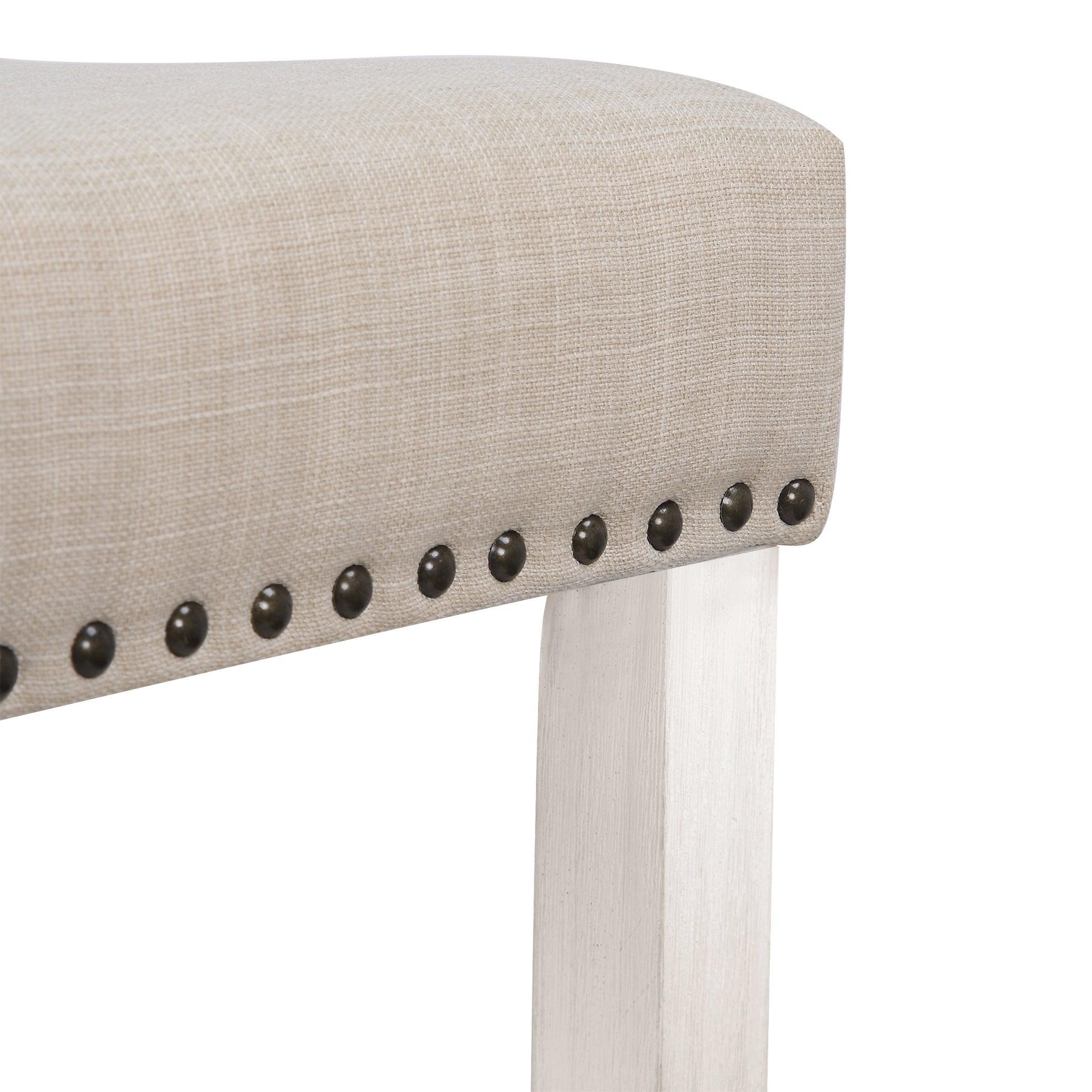 Bulmon 24" inch Upholstered Bar Stool with Nailhead Trim - Costaelm