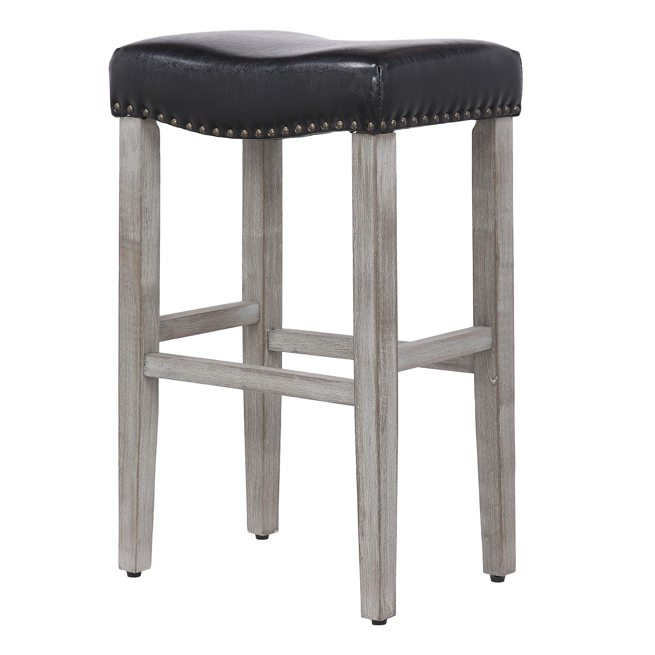 Bulmon 29" inch Upholstered Bar Stool with Nailhead Trim - Costaelm