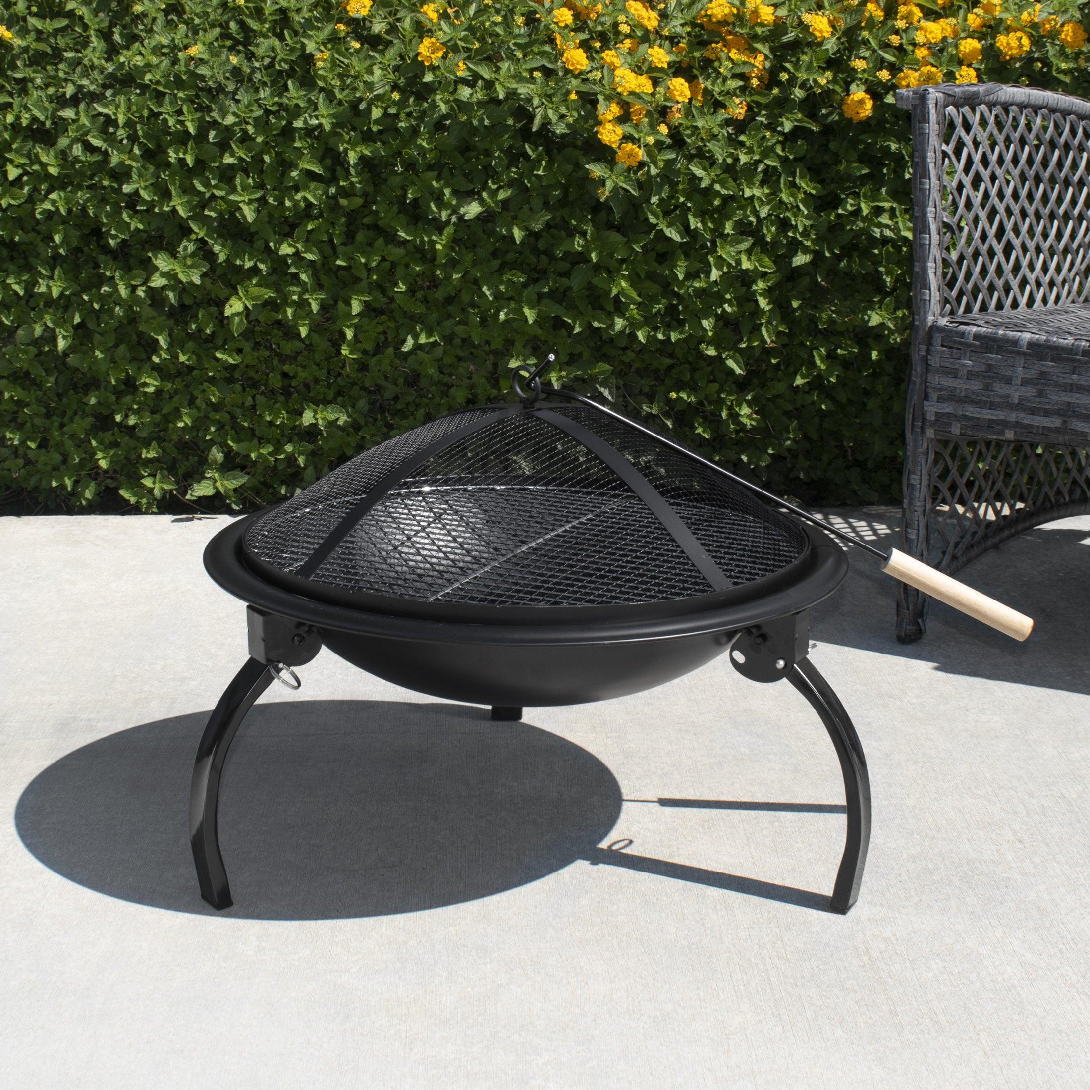 Robin 22 Inch Round Steel Wood Burning Fire Pit - Costaelm