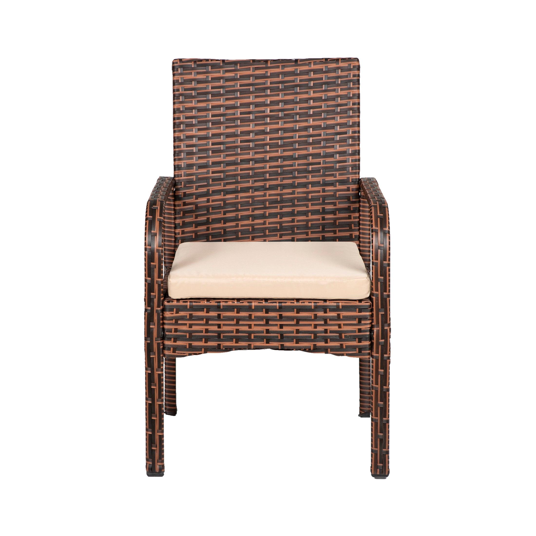 Solano 3 Piece Patio Bistro Conversation Set Brown PE Rattan Wicker - Costaelm