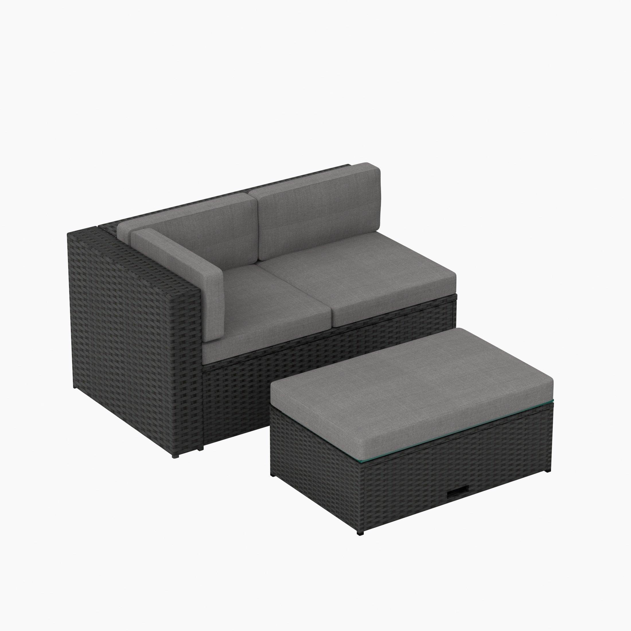 Stonewood 2-Piece Outdoor Patio Sets with Cushion Ottoman - Costaelm