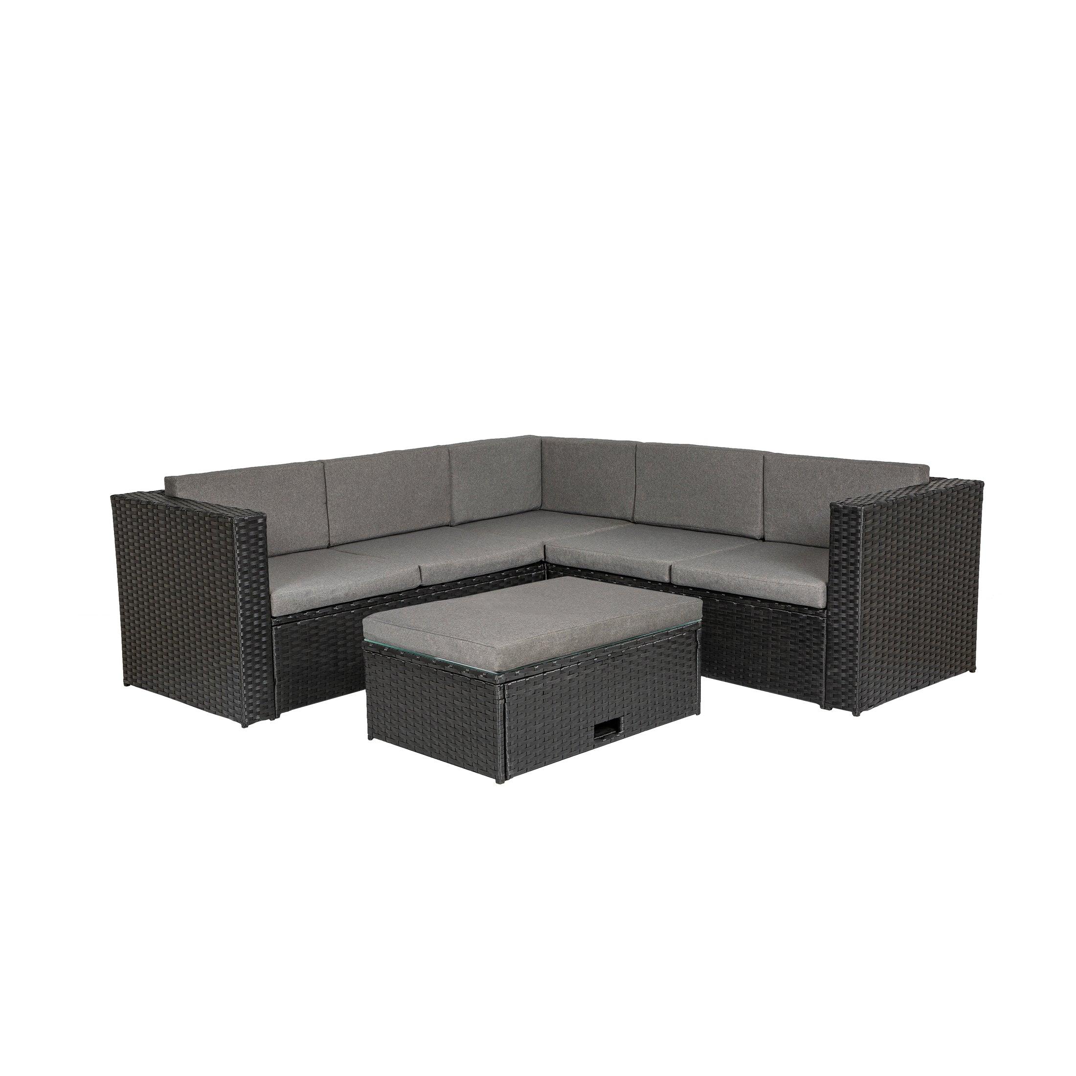 Stonewood Outdoor Sectional Conversation Set with Storage Ottoman - Costaelm