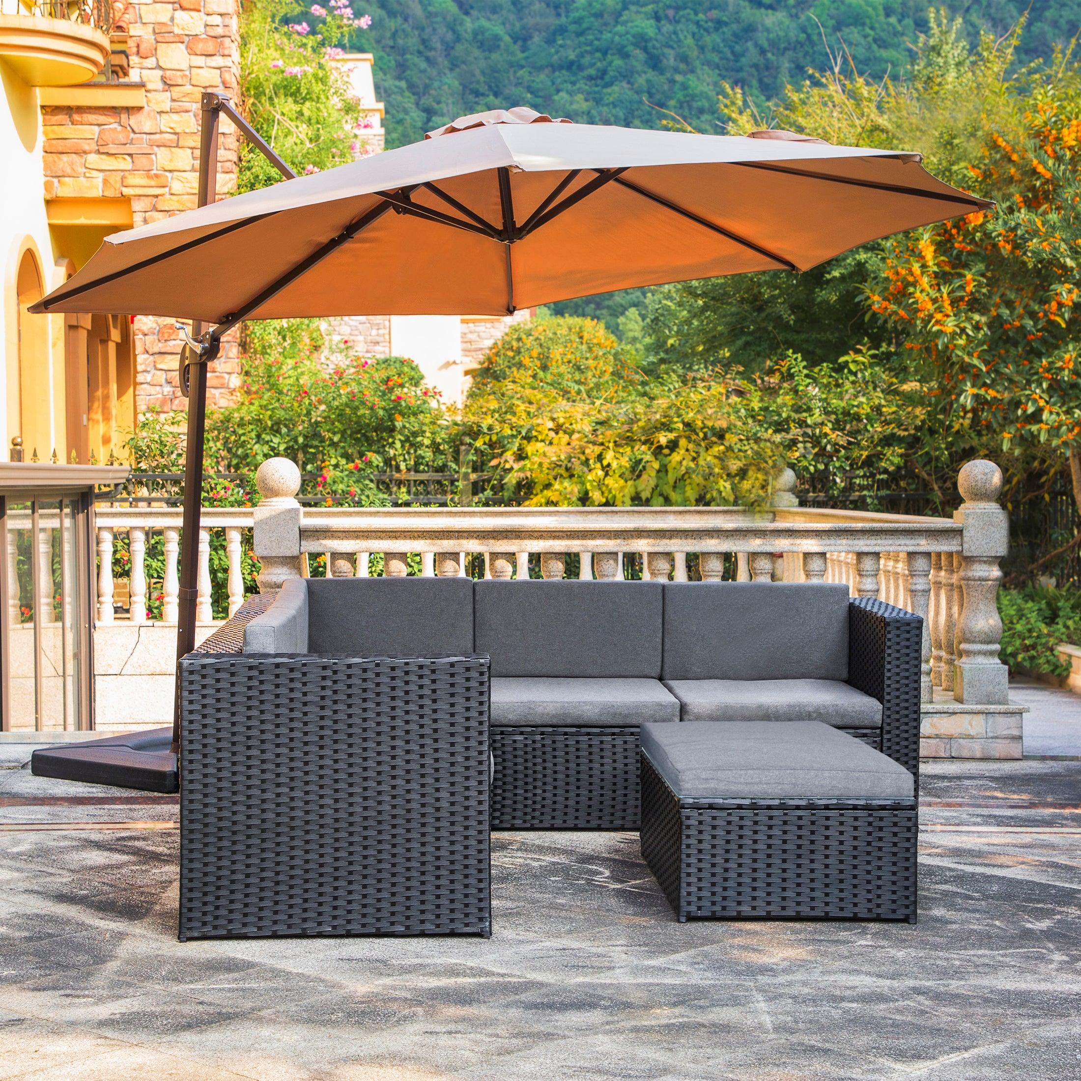 Stonewood Outdoor Sectional Conversation Set with Storage Ottoman - Costaelm