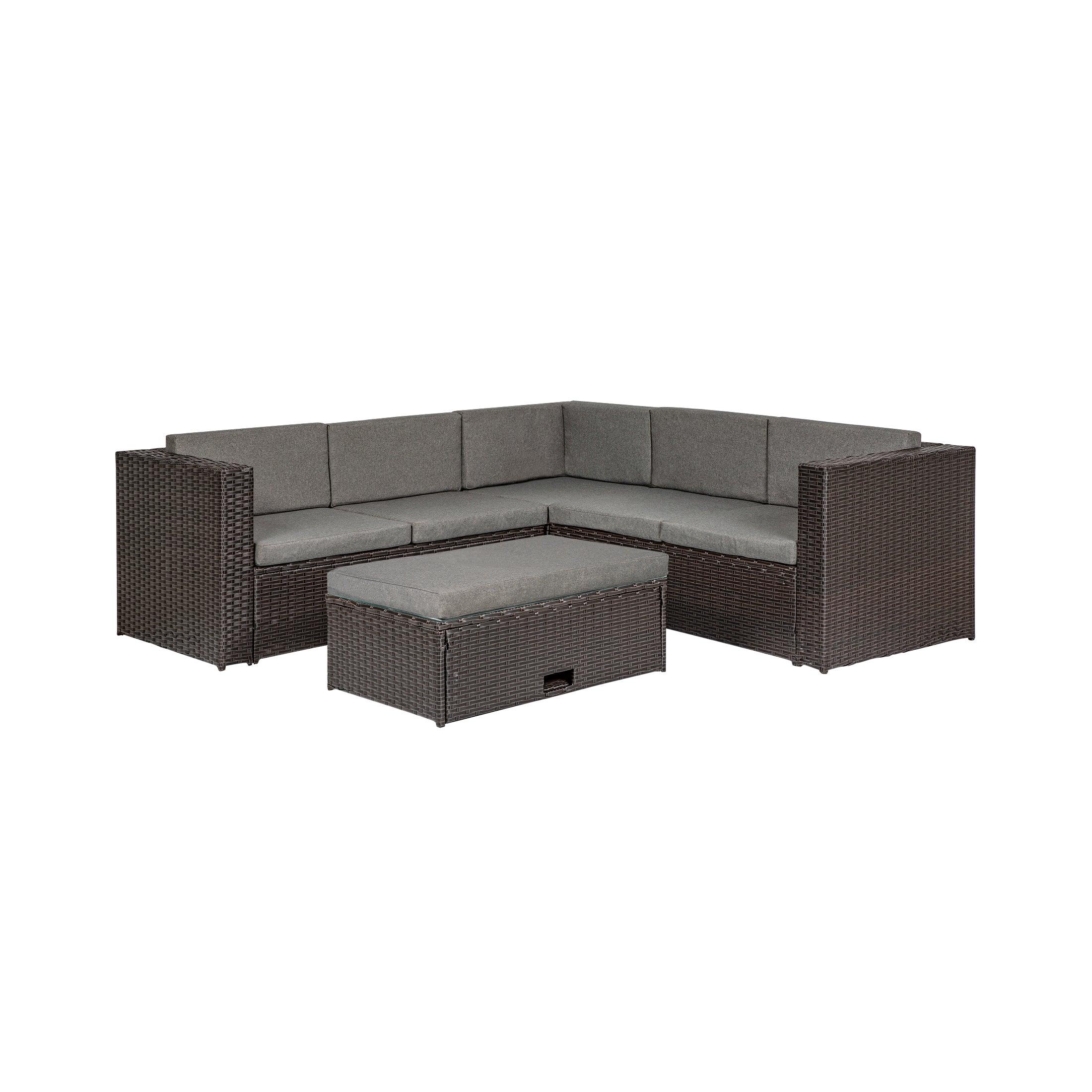 Stonewood Outdoor Sectional Conversation Set with Storage Ottoman - Costaelm