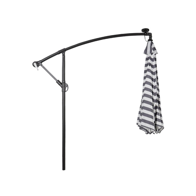 Westlake 10 Ft Solar LED Cantilever Offset Patio Umbrella with 4-Piece Base Weights Included - Costaelm