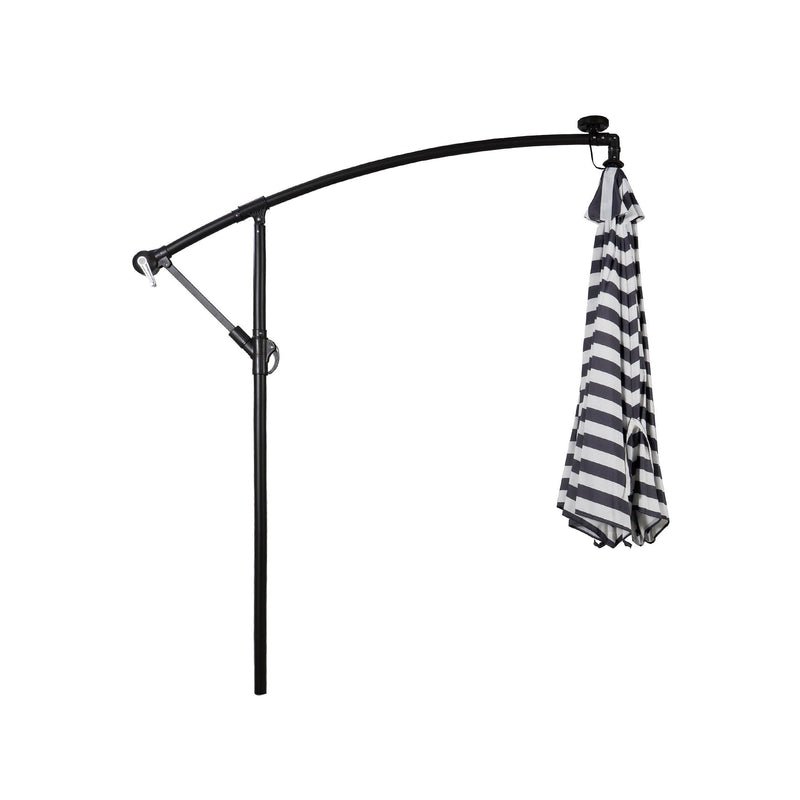 Westlake 10 Ft Solar LED Cantilever Offset Patio Umbrella with 4-Piece Base Weights Included - Costaelm