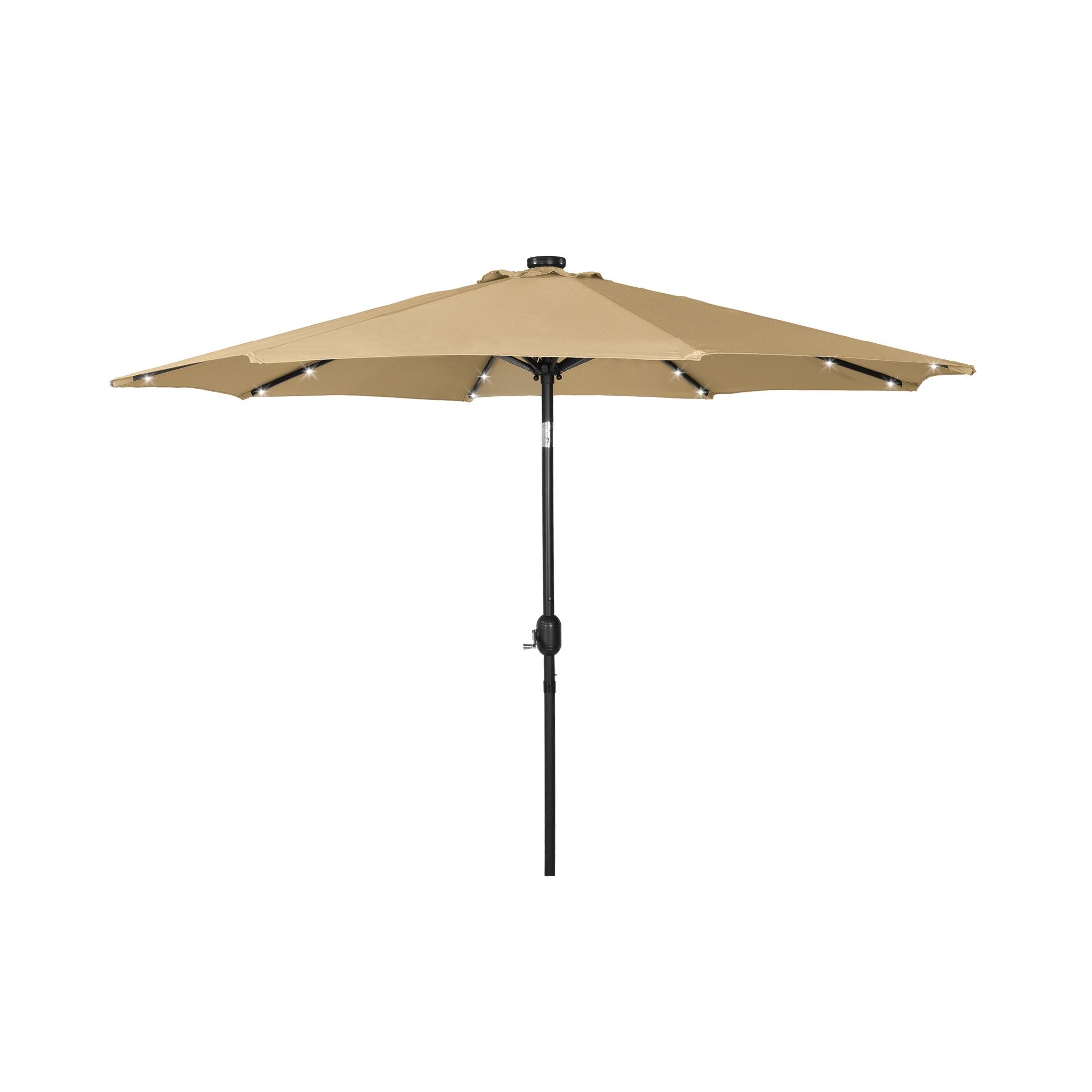 Westlake 9 Ft Solar LED Patio Umbrella with Black Round Base Included - Costaelm