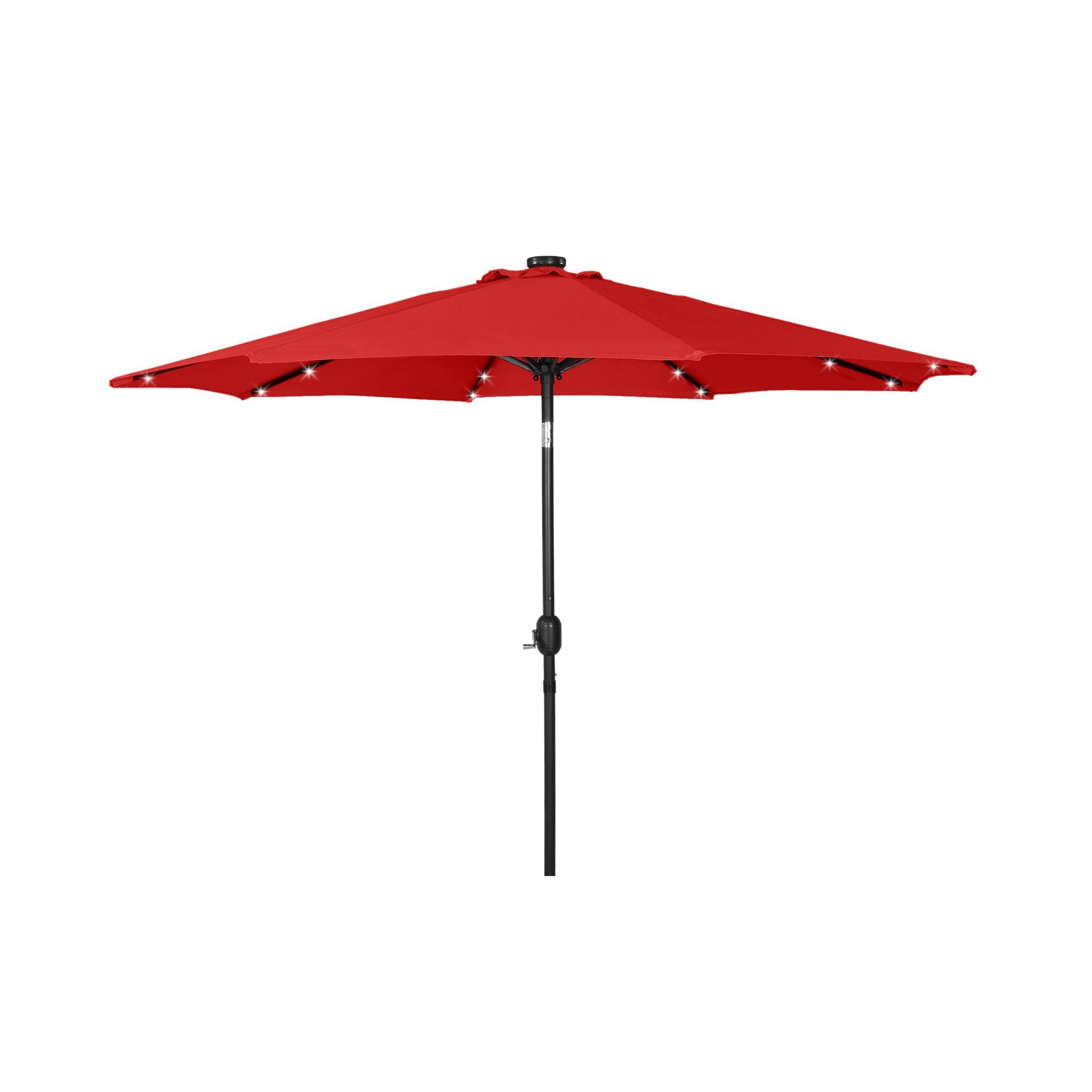 Westlake 9 Ft Solar LED Patio Umbrella with Black Round Base Included - Costaelm