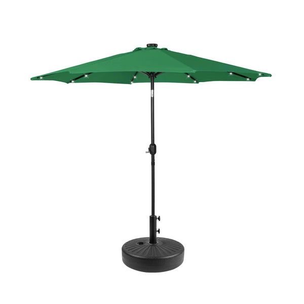 Westlake 9 Ft Solar LED Patio Umbrella with Black Round Base Included - Costaelm