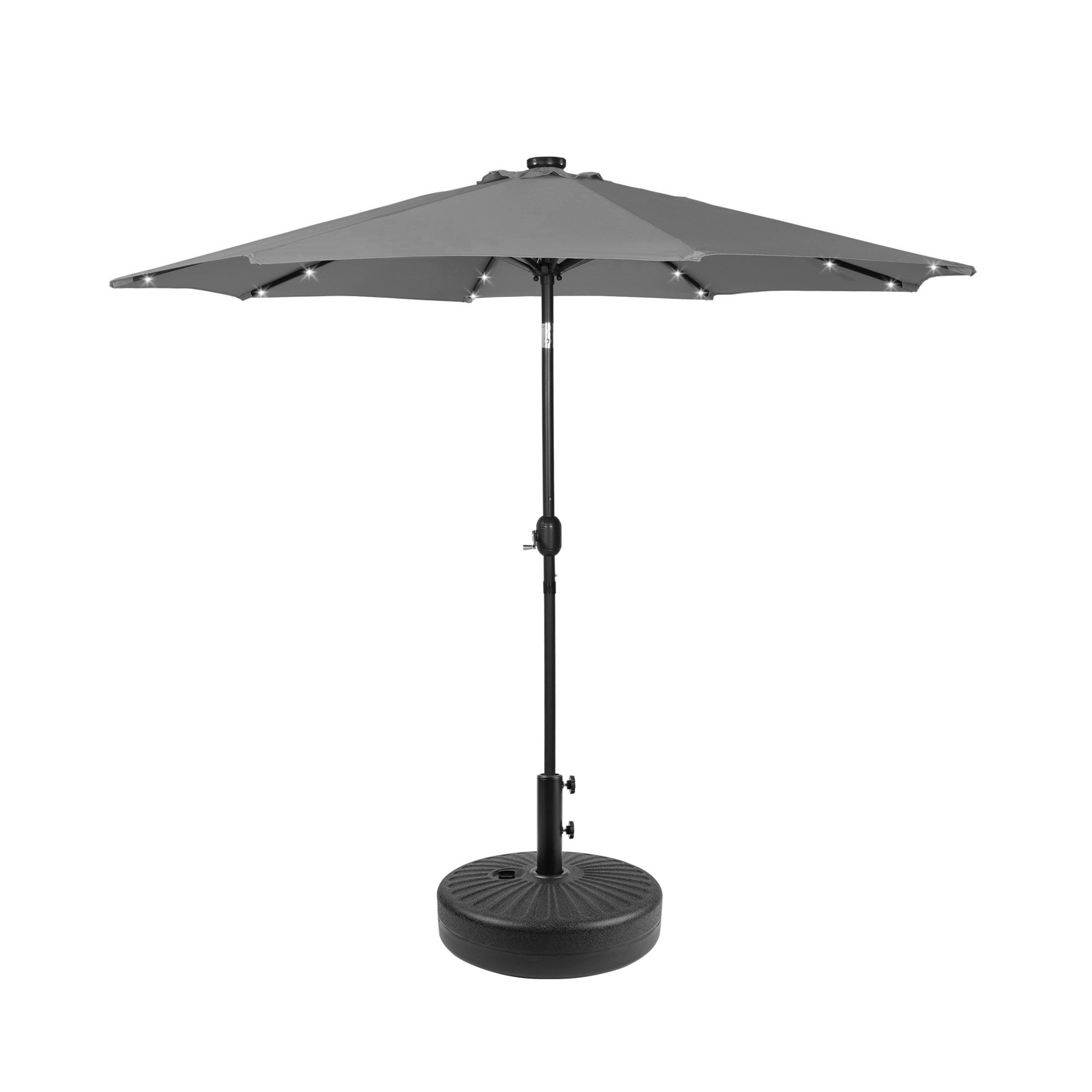 Westlake 9 Ft Solar LED Patio Umbrella with Black Round Base Included - Costaelm