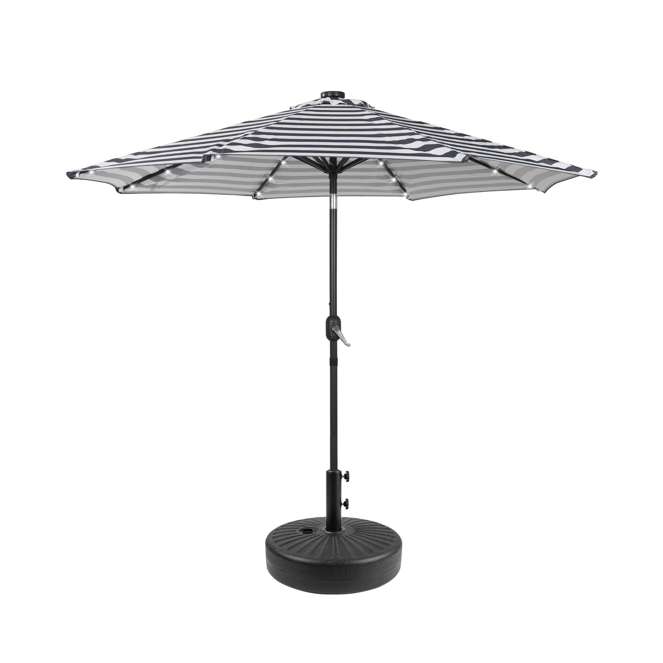 Westlake 9 Ft Solar LED Patio Umbrella with Black Round Base Included - Costaelm