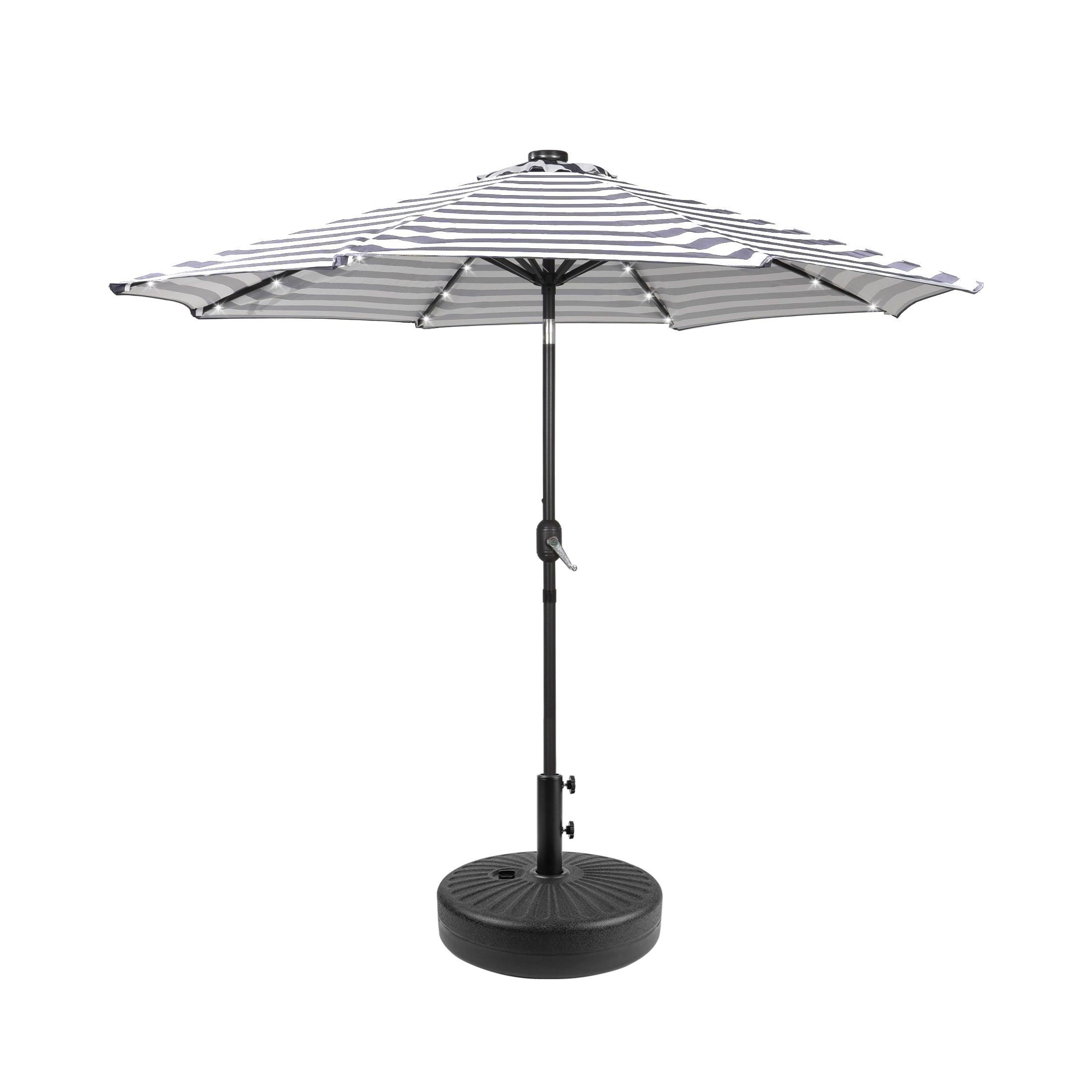 Westlake 9 Ft Solar LED Patio Umbrella with Black Round Base Included - Costaelm