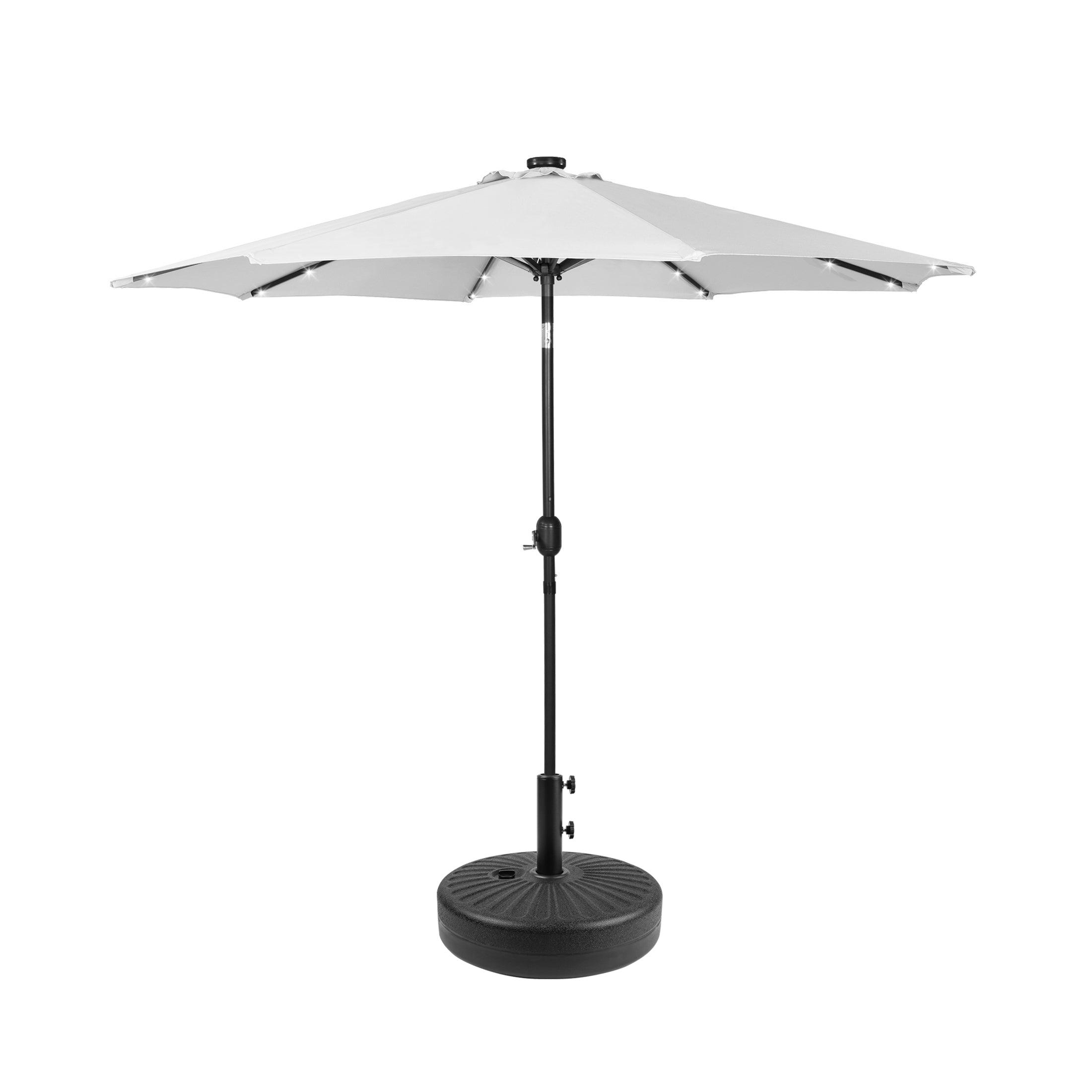 Westlake 9 Ft Solar LED Patio Umbrella with Black Round Base Included - Costaelm