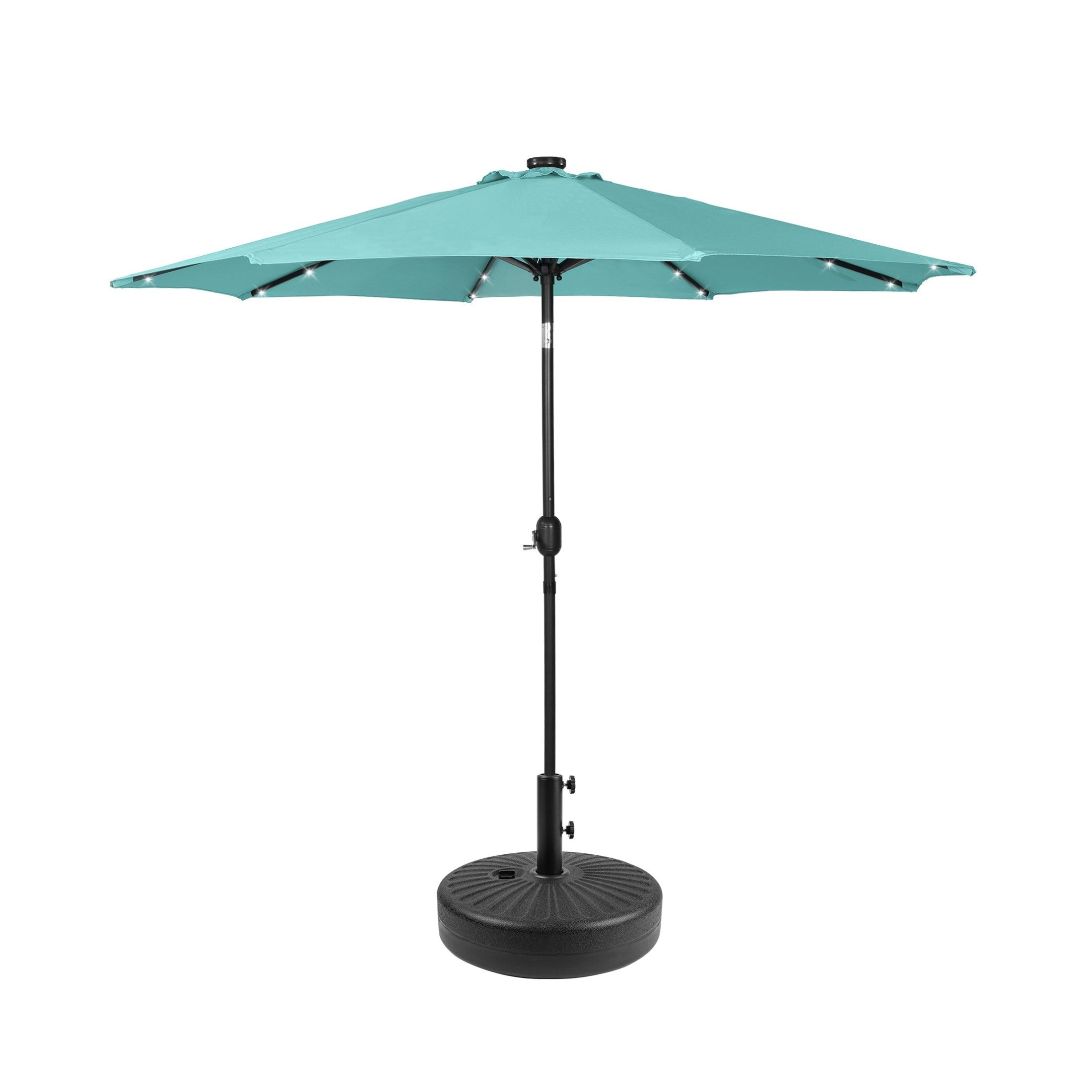 Westlake 9 Ft Solar LED Patio Umbrella with Black Round Base Included - Costaelm