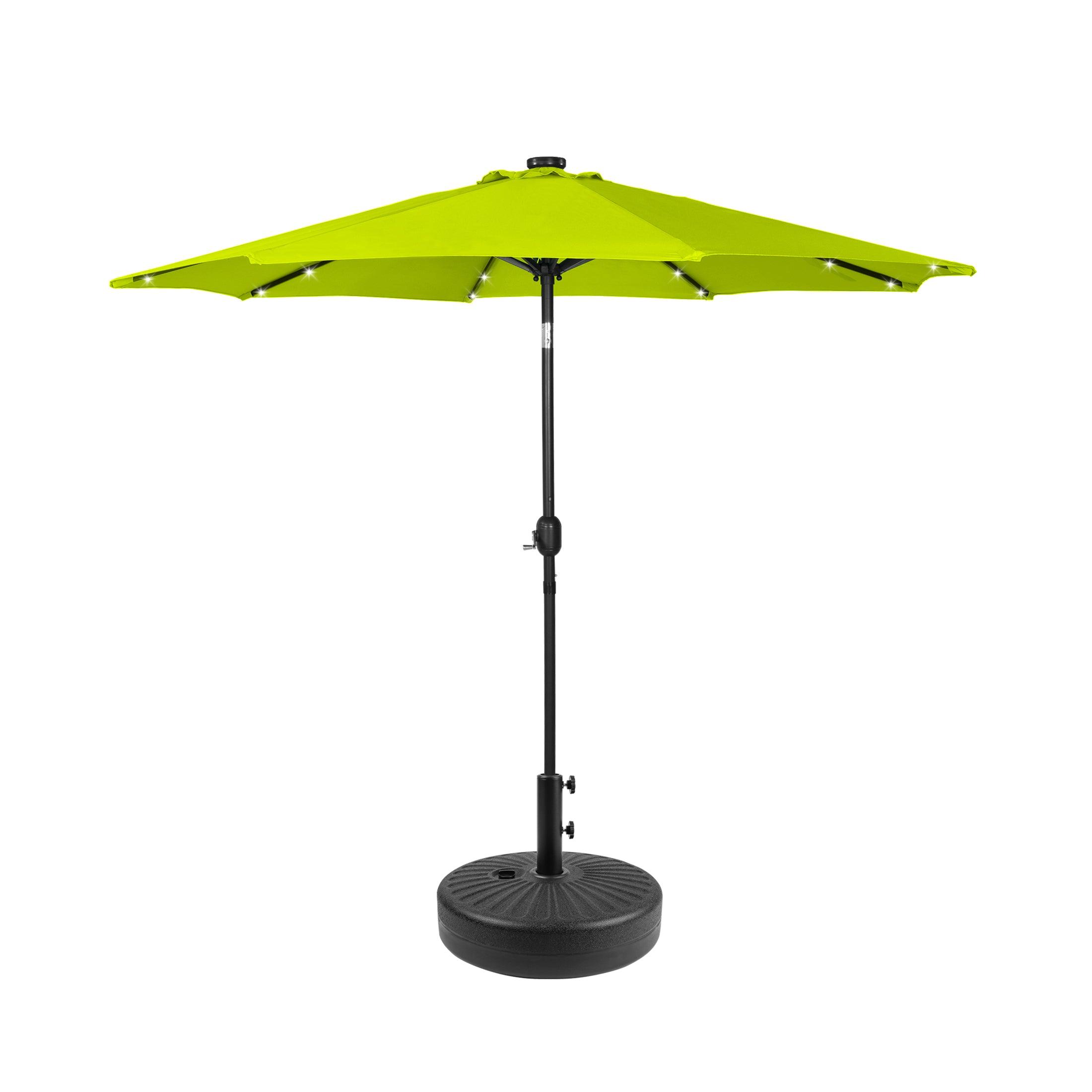 Westlake 9 Ft Solar LED Patio Umbrella with Black Round Base Included - Costaelm