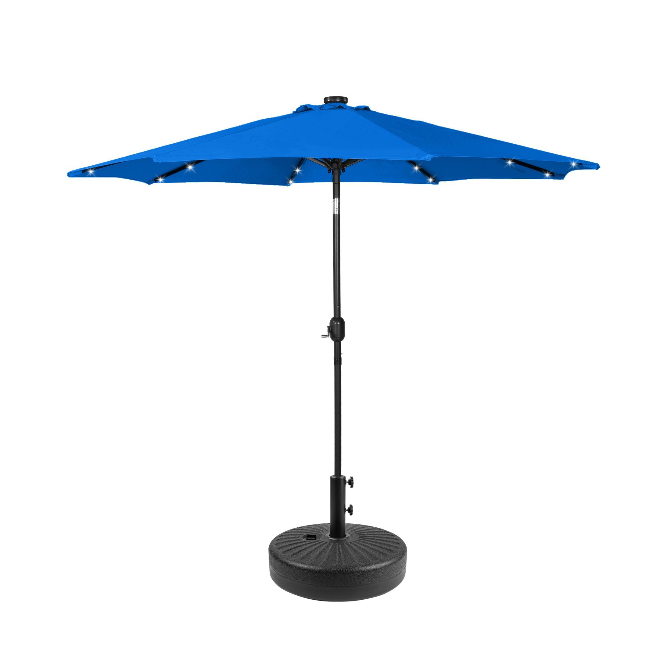 Westlake 9 Ft Solar LED Patio Umbrella with Black Round Base Included - Costaelm