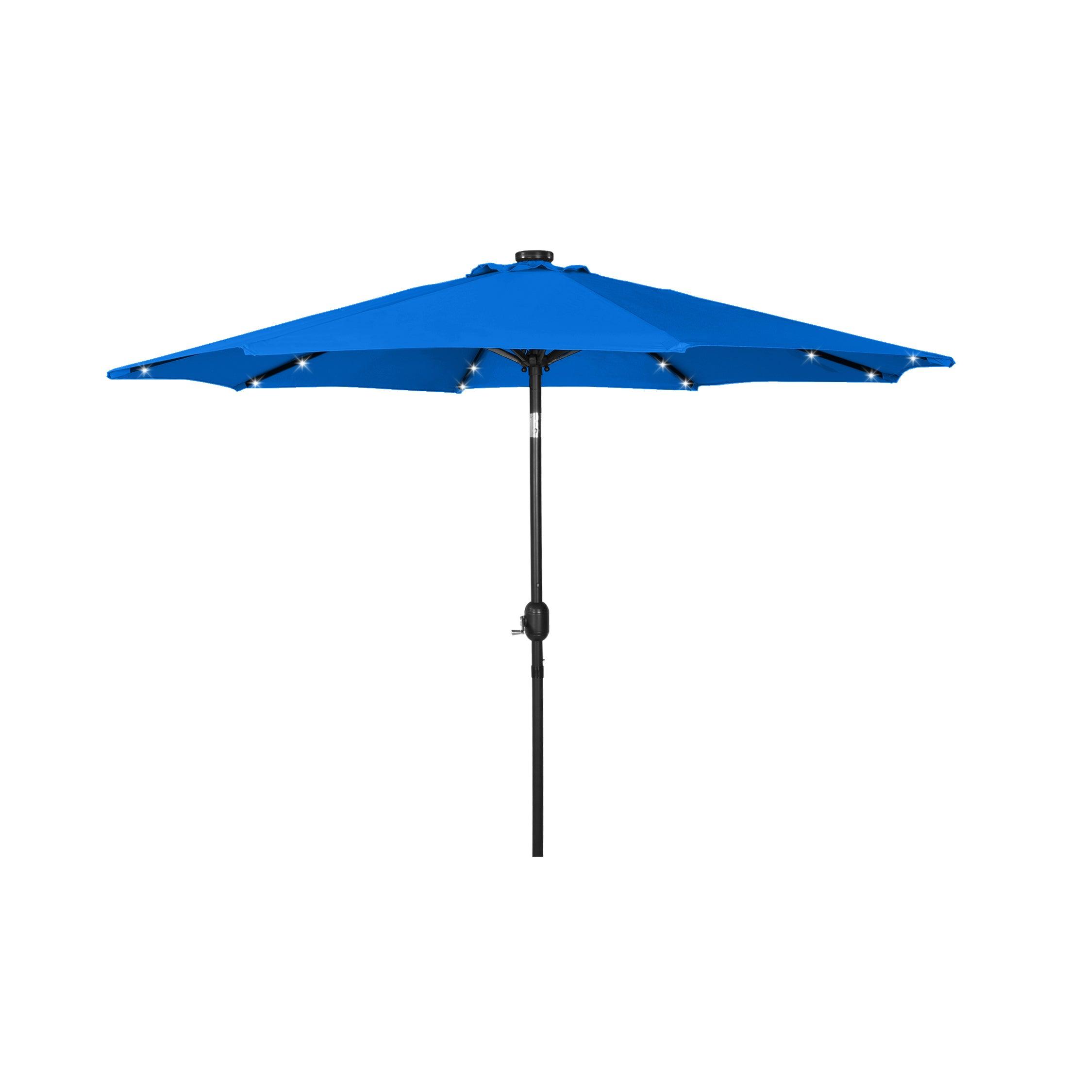 Westlake 9 Ft Solar LED Patio Umbrella with Bronze Round Base Included - Costaelm